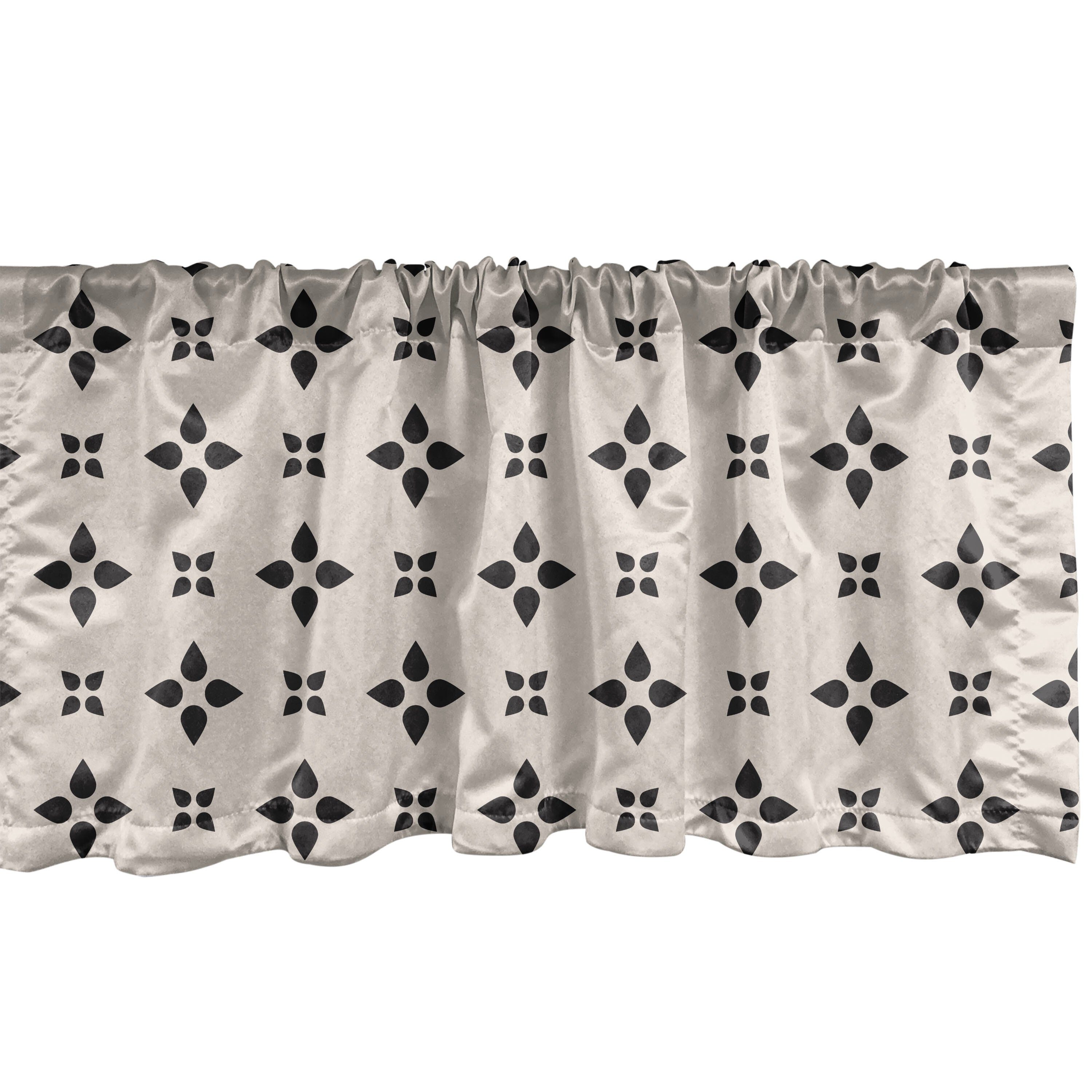 Scheibengardine Vorhang Volant für Küche Schlafzimmer Dekor mit Stangentasche, Abakuhaus, Microfaser, Geometrisch Minimal Teardrop Formen