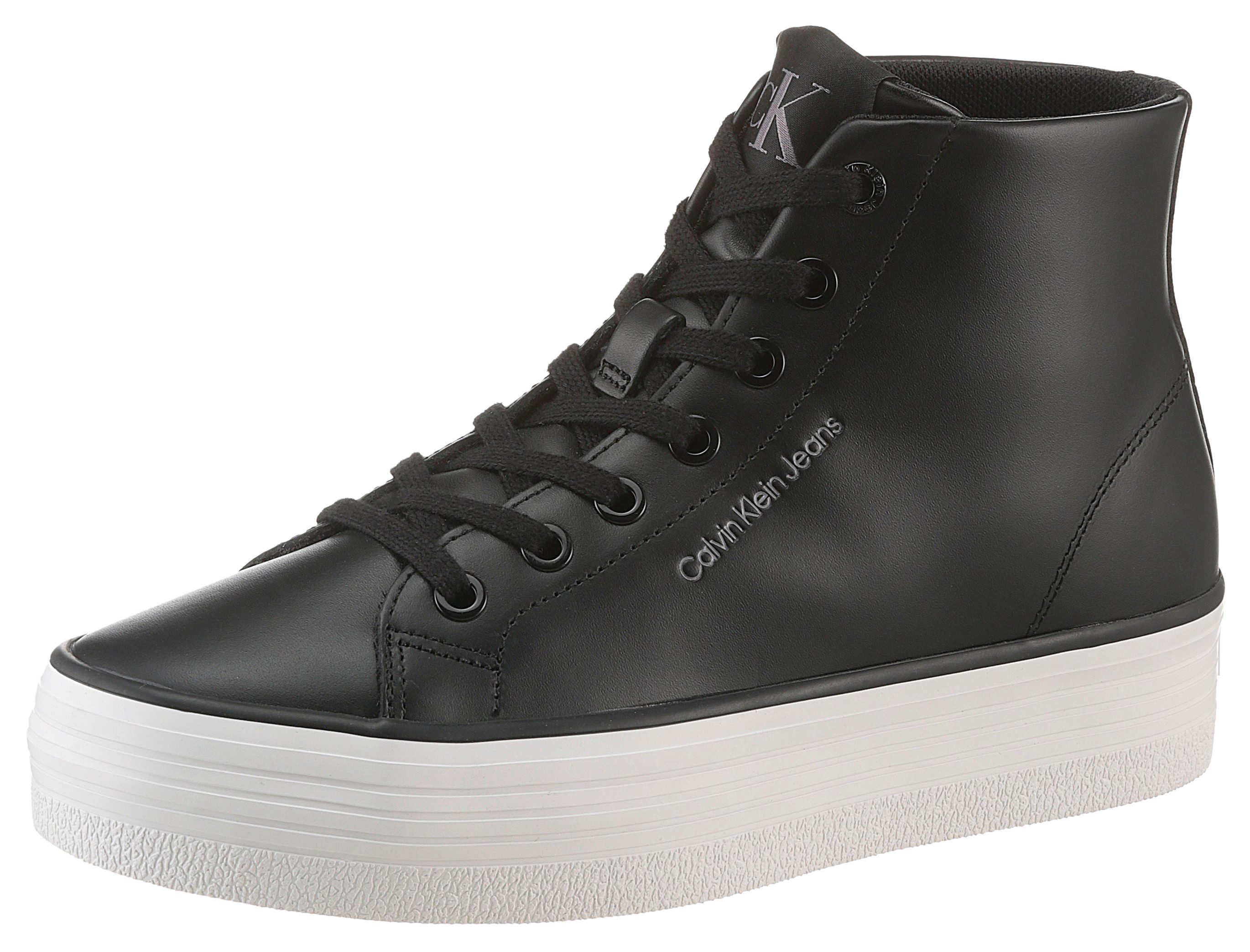 BOLD VULC FLATF MID LTH IN Plateausneaker