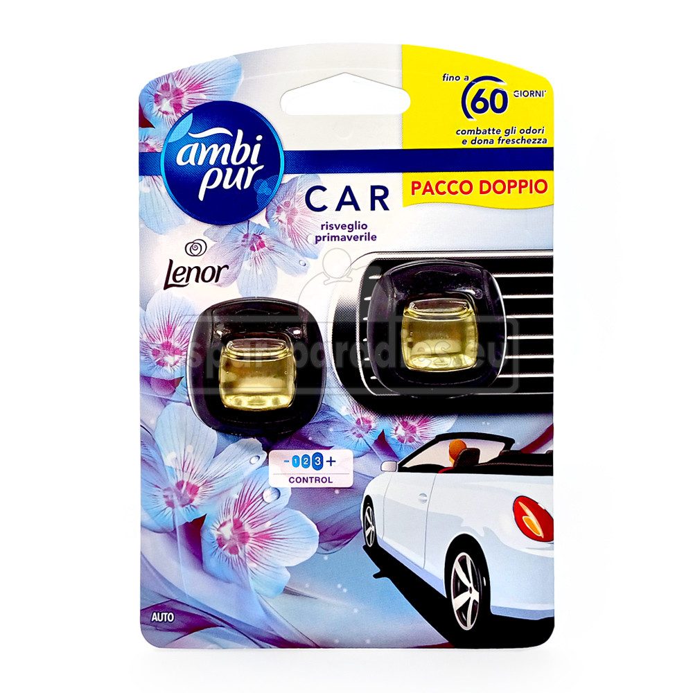 ambi pur Geruchsentferner Car Duftclips für das Auto Lenor Aprilfrische Duo-Pack, 2 x 2 ml (Duo-Pack)