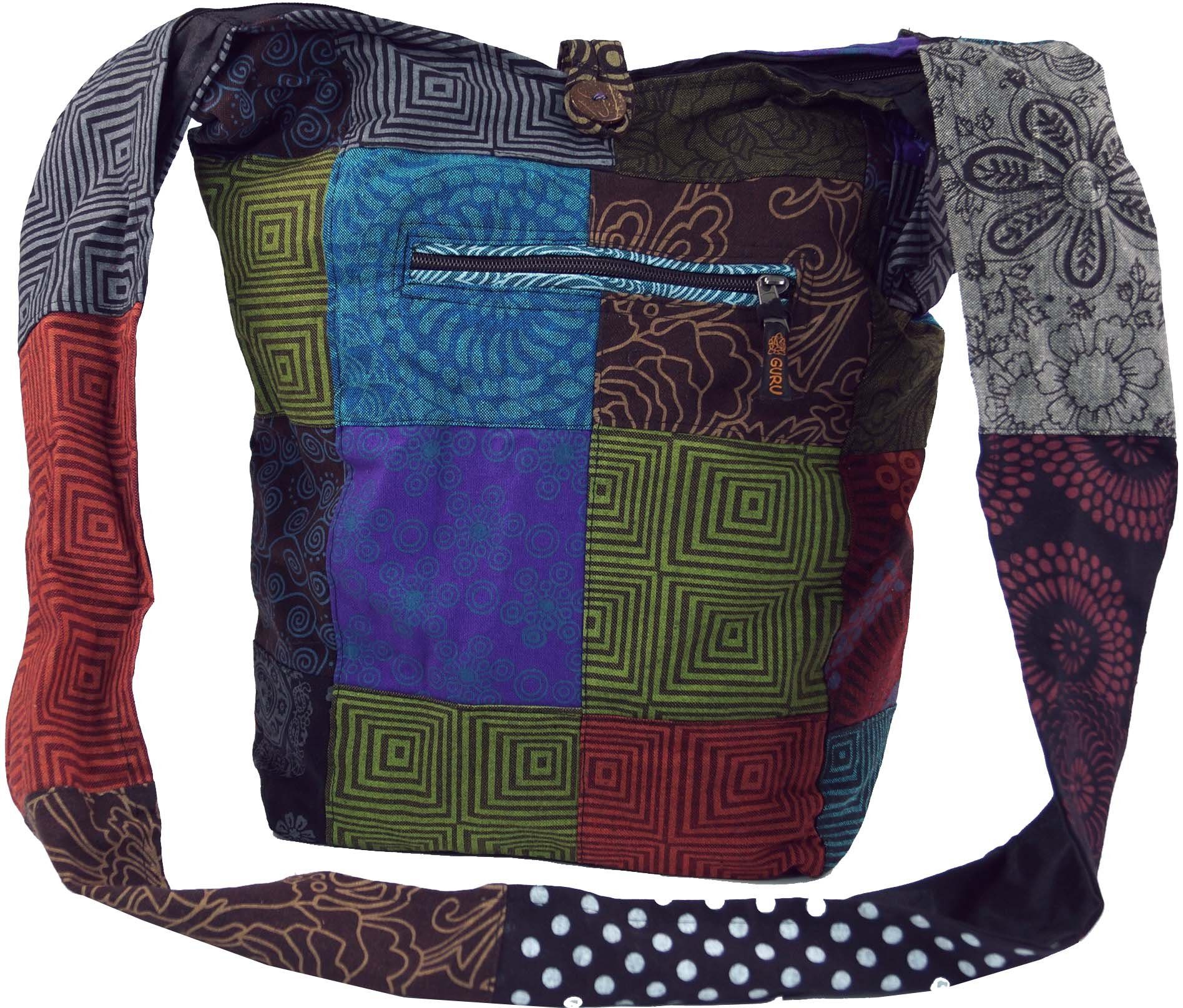 Guru-Shop Schultertasche Sadhu Bag, Schulterbeutel Patchwork,..