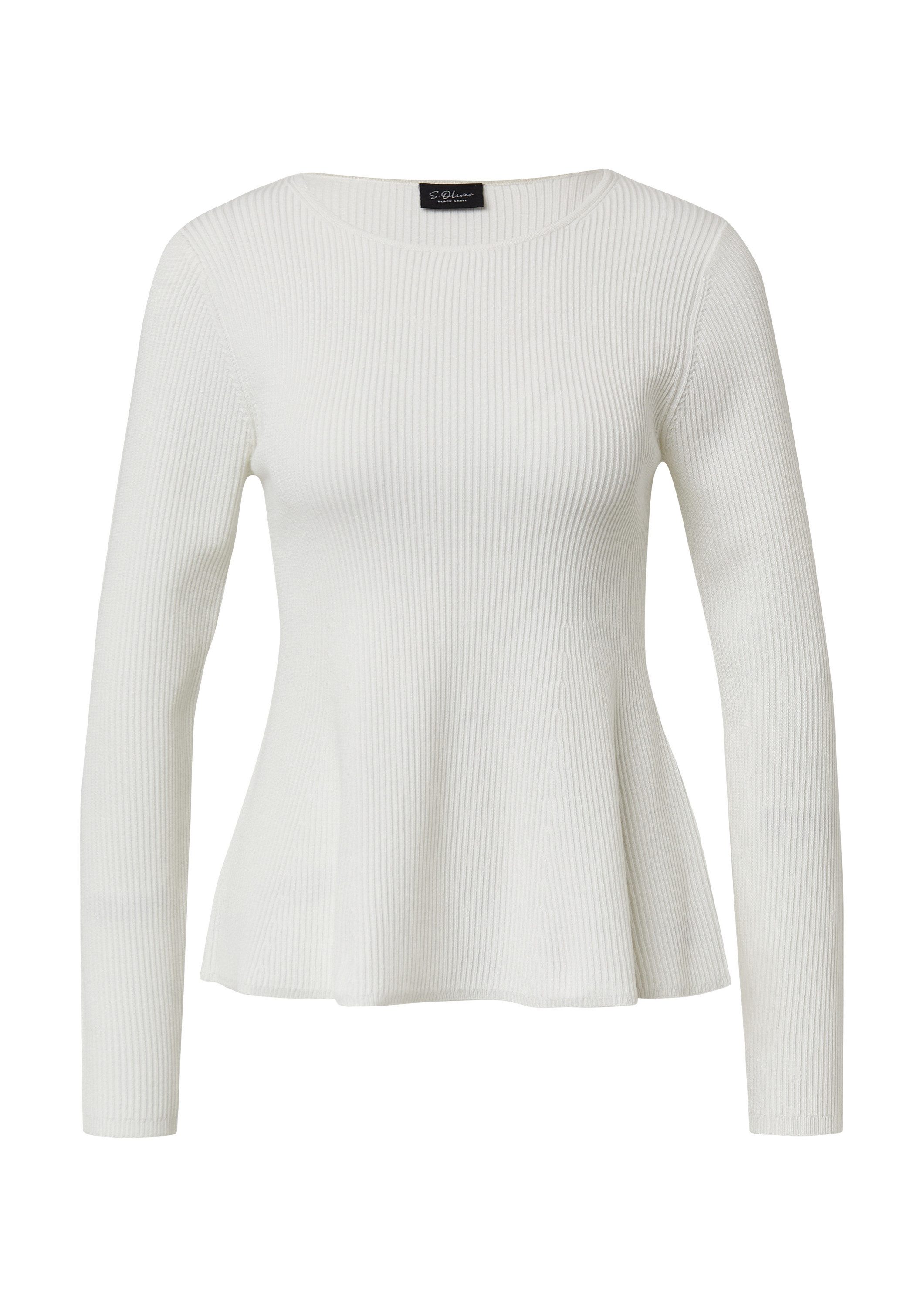 s.Oliver Longpullover Strickpullover Taillierter Feinstrick-Pullover mit au günstig online kaufen