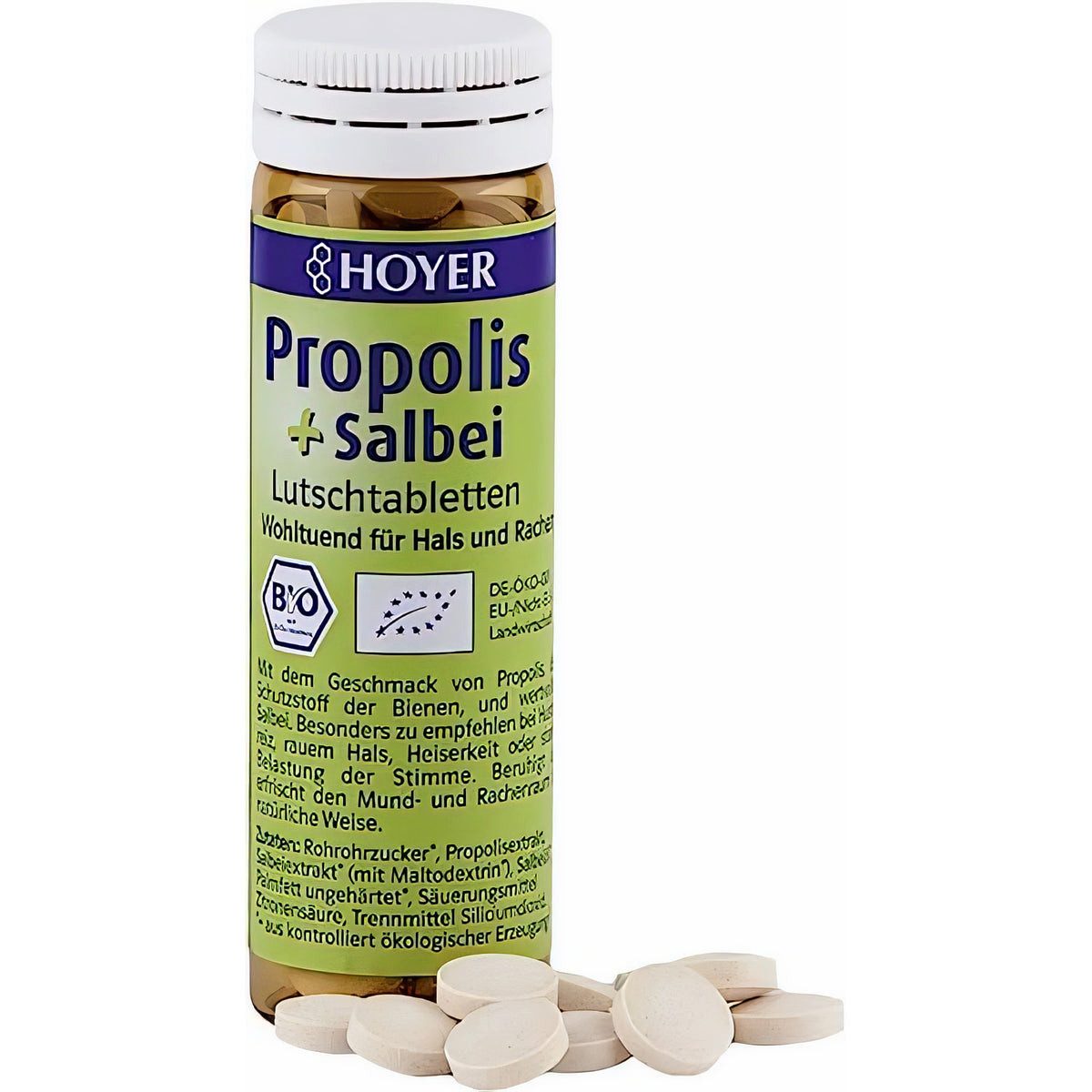 Hoyer Hoyer Propolis & Salbei Lutschtabletten Bio, 60 Ta Lutschtablette, 1 er 30 g