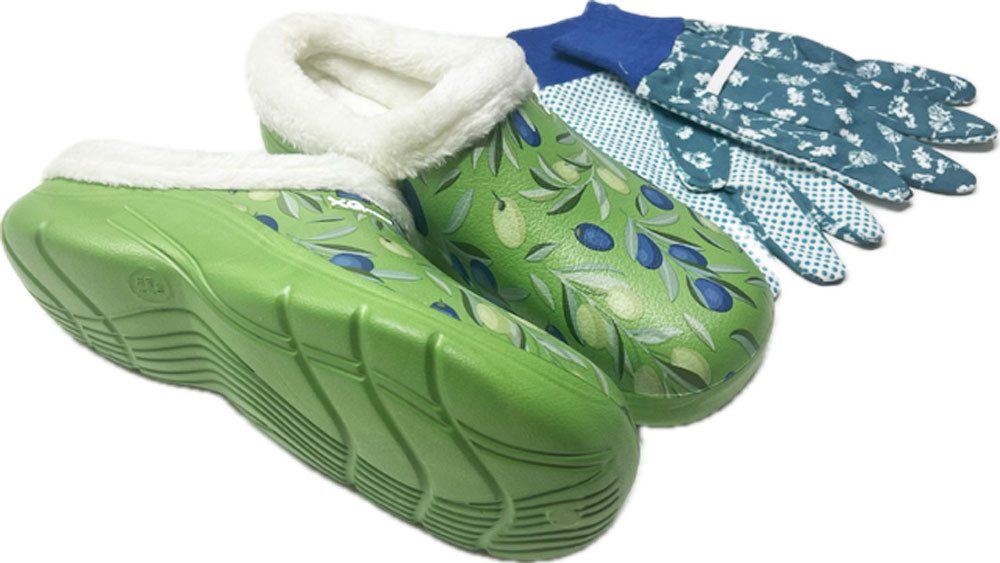 Steinnacher Bärbel Damen Gartenclogs grün Oliven gefüttert mit Gartenhandsc günstig online kaufen