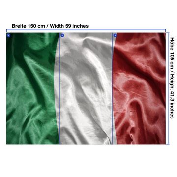 wandmotiv24 Fototapete Wehende Italienische Flagge, glatt, Wandtapete, Motivtapete, matt, Vliestapete