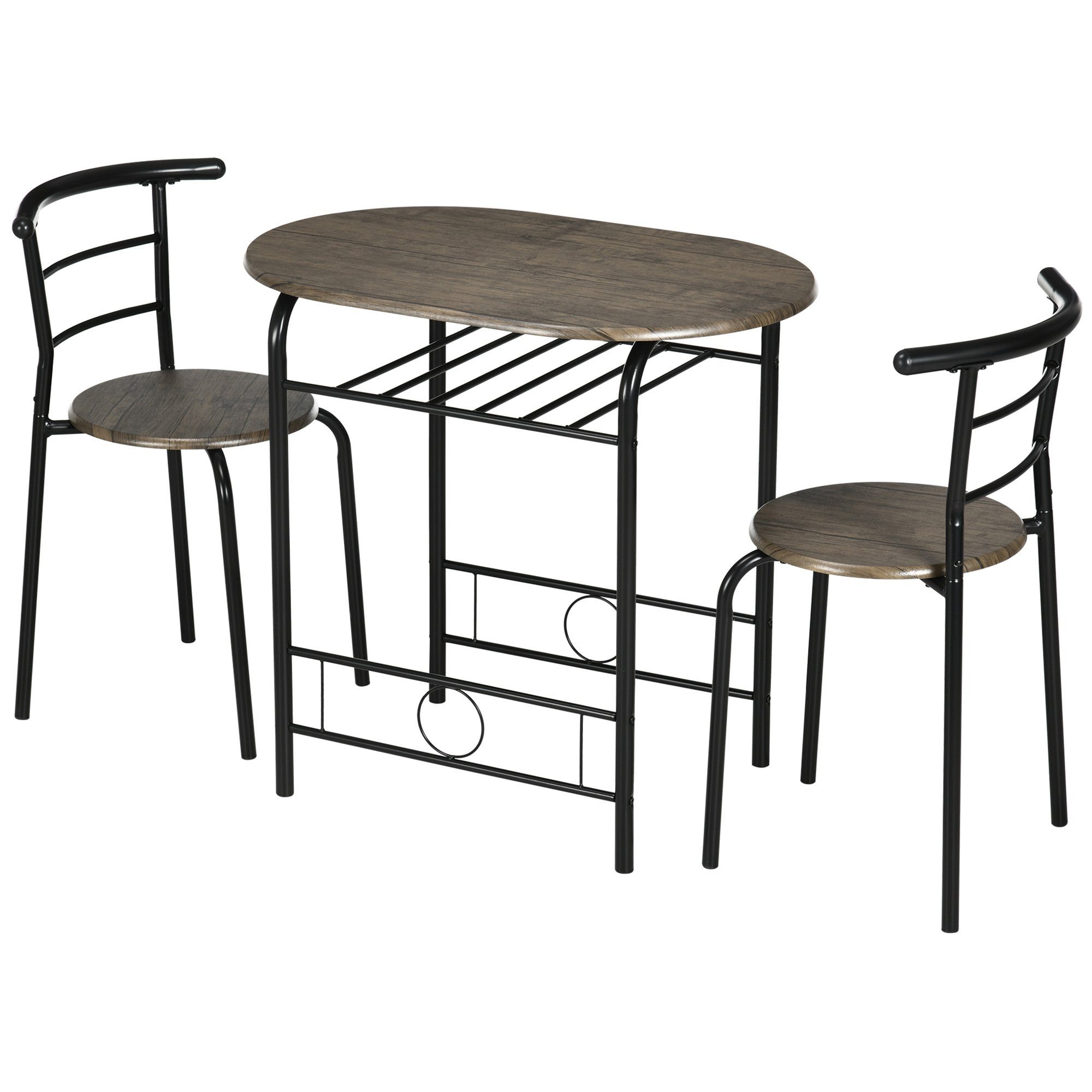 Tisch cm cm, 53 3-tlg., Stühle), x Essgruppe Stühlen HOMCOM mit 80 2 x 74,5 cm Tisch; 1 2 Bistro-Set 3-teilig, (Set,