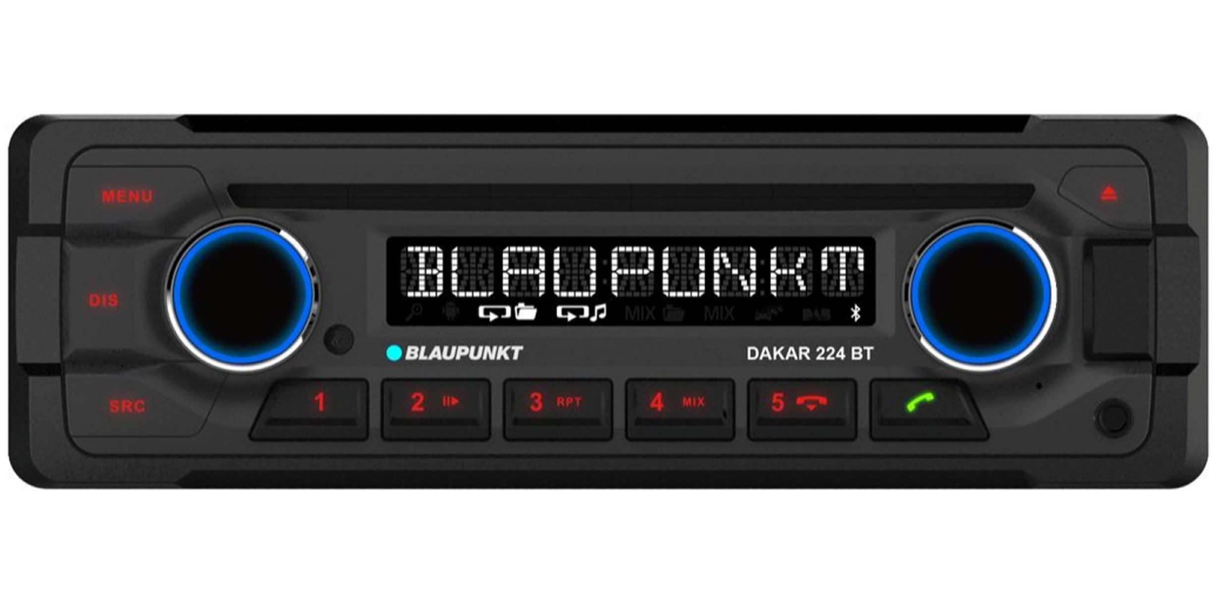 Blaupunkt Dakar 224 BT 24Volt 24 V Bluetooth CD USB Autoradio LKW usw. Autoradio (RDS, AUX-Eingang, USB, Abnehmbares Bedienteil, AM/FM Radio, Animiertes Display, Bluetooth, Freisprecheinrichtung, AUX Eingang, 1 DIN)