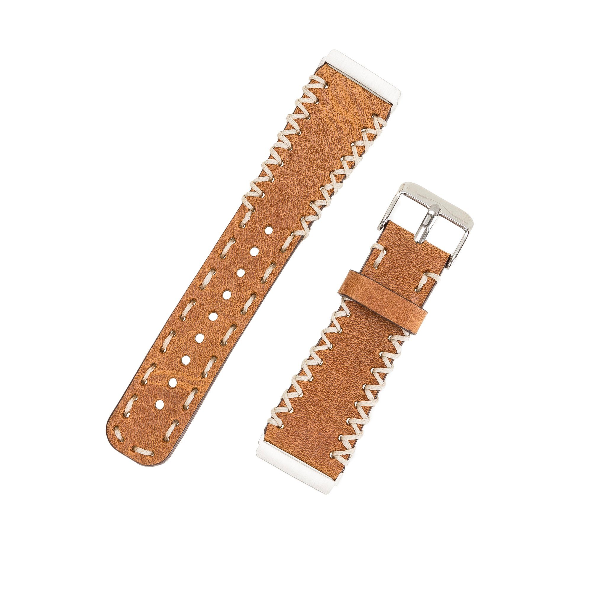 Renna Leather Armband Echtes Versa 3 BRAUN & Sense 4 Leder / Ersatzarmband / Fitbit Smartwatch-Armband SPORT 2