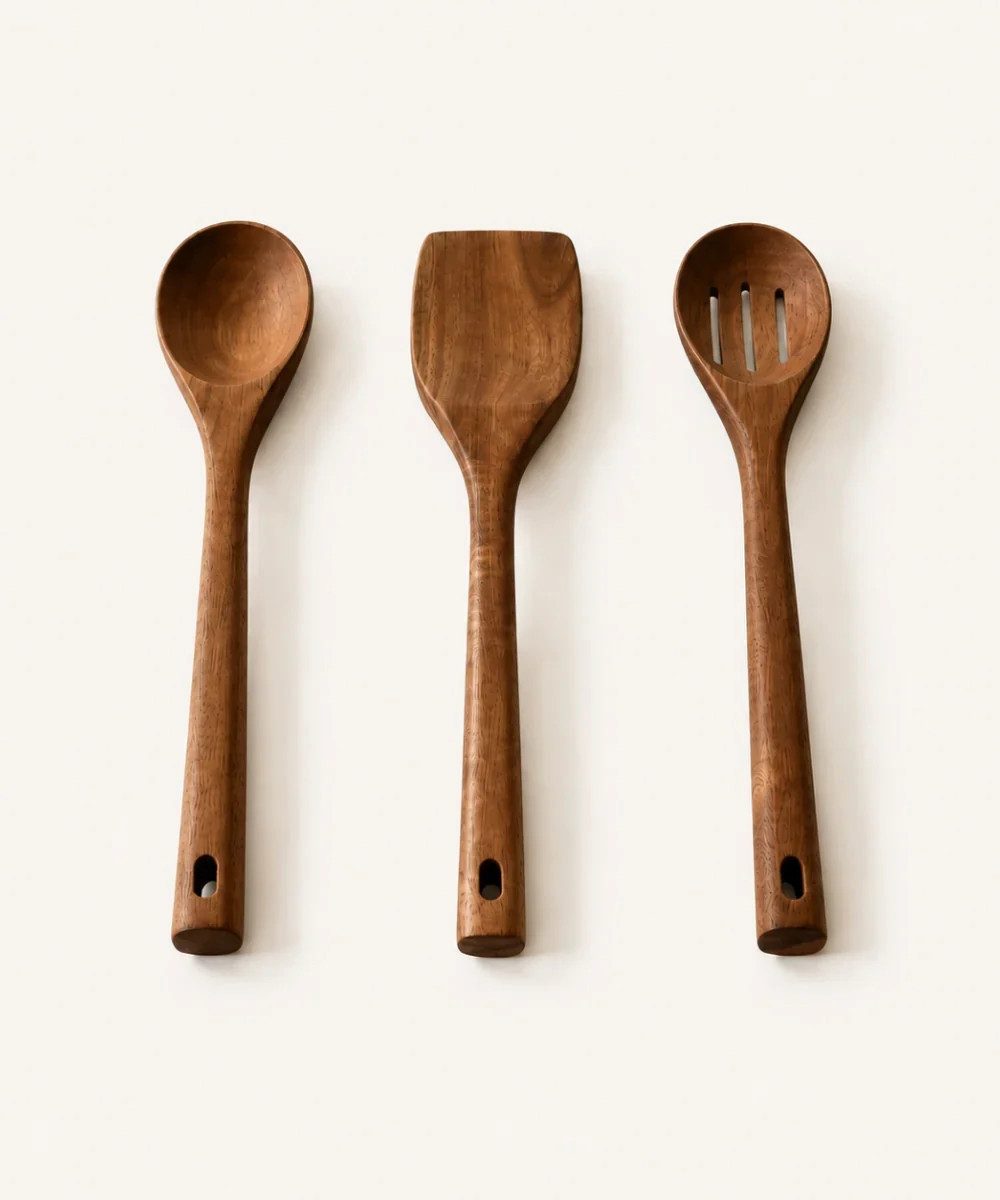 EmirtexHome Kochbesteck-Set Akazie Küchenutensilien Set 3 Tlg (3-tlg)