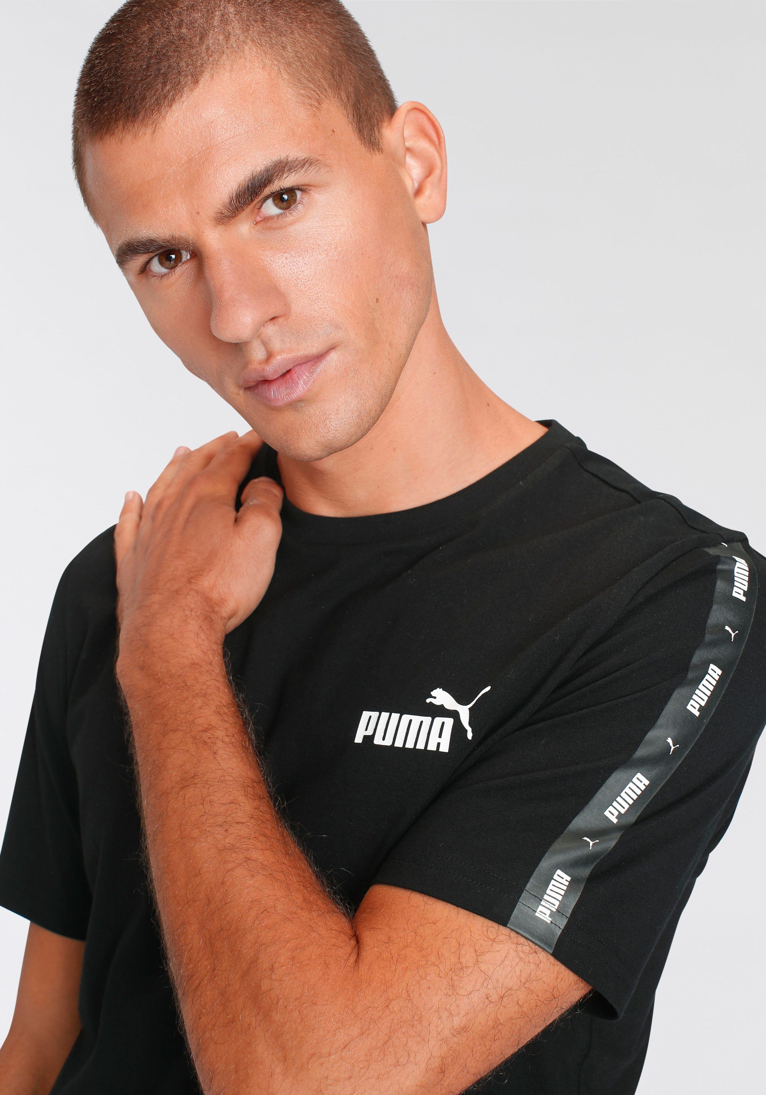 Black ESS+ TEE TAPE Puma T-Shirt PUMA