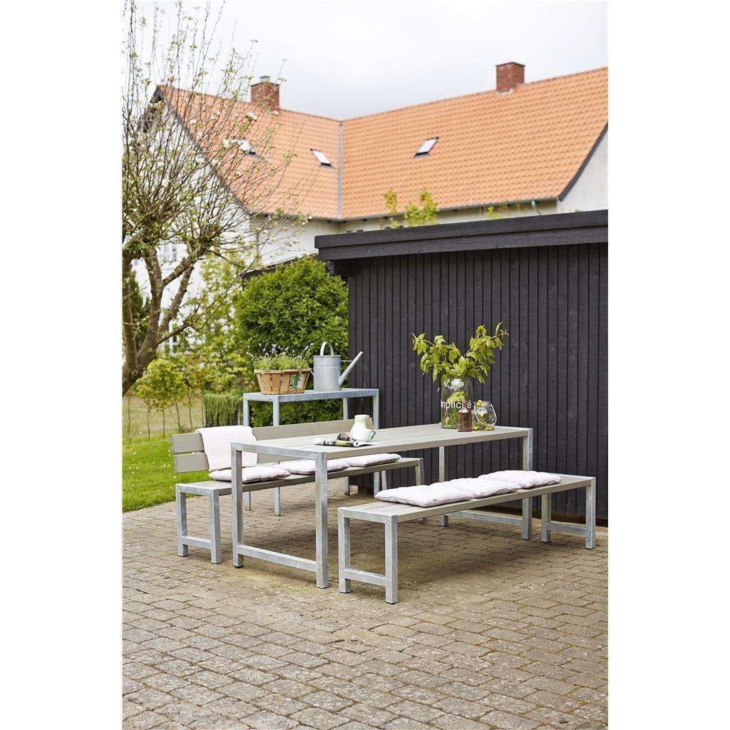 PLUS Gartenbank PLUS Plankentisch - 186 cm - Graubraun