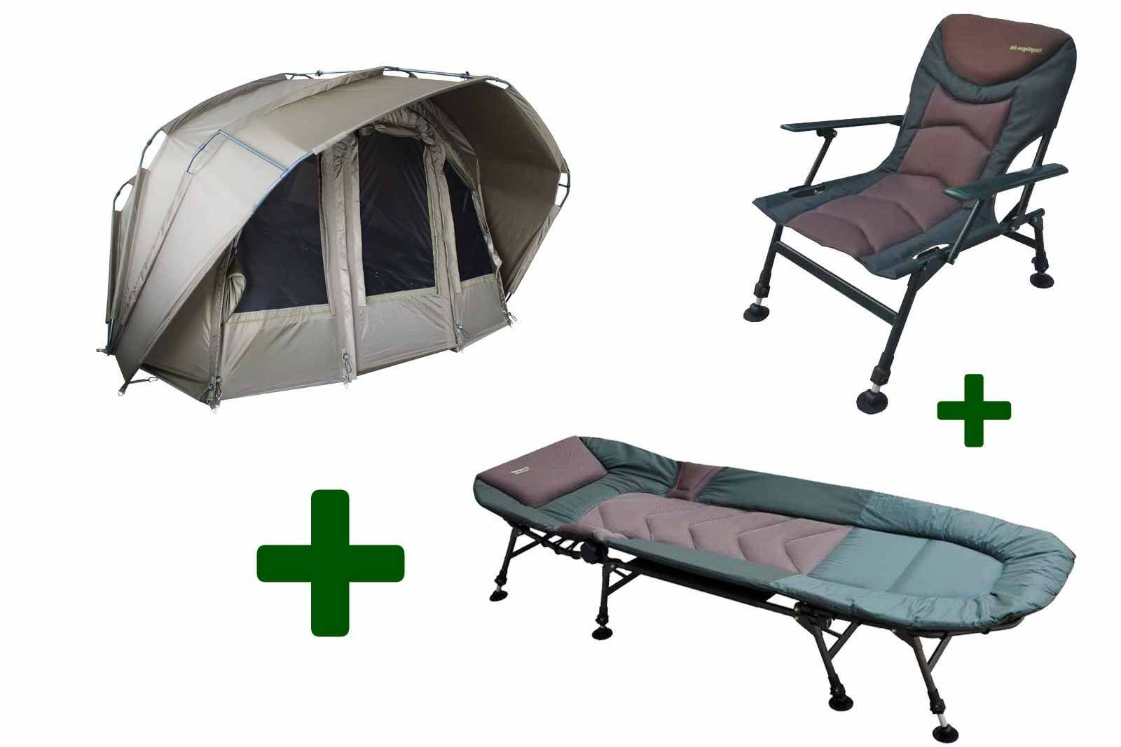 Angelzelt 2 Mann Angelzelt + Bedchair + Carpchair