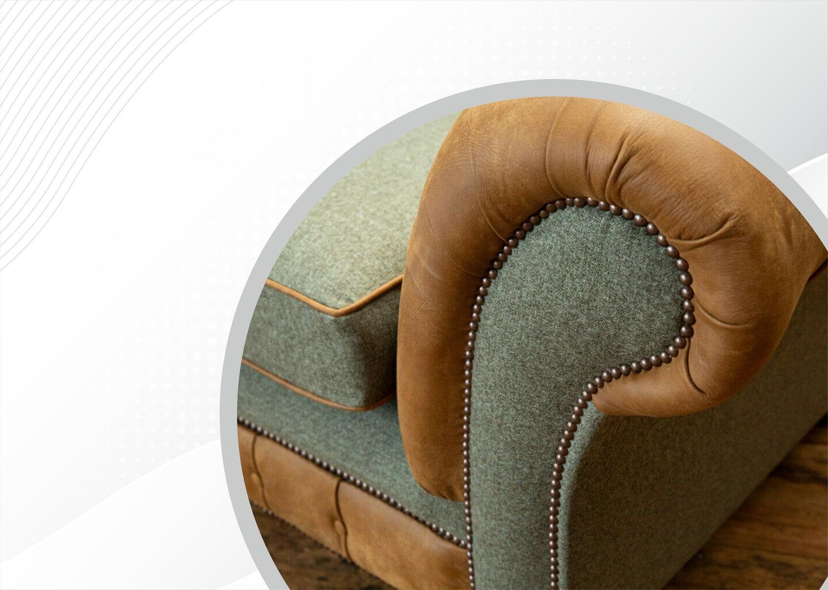 Chesterfield-Sofa, Die Design 3 JVmoebel Knöpfen. Rückenlehne 220 Sitzer Chesterfield Sofa Couch mit cm,