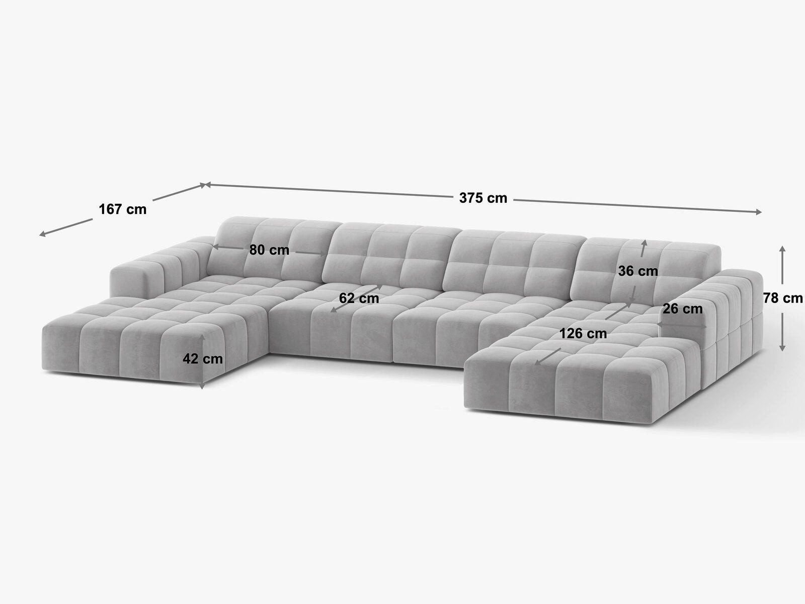 Micadoni Ecksofa Jennifer, 6-Sitzer Panorama Sofa