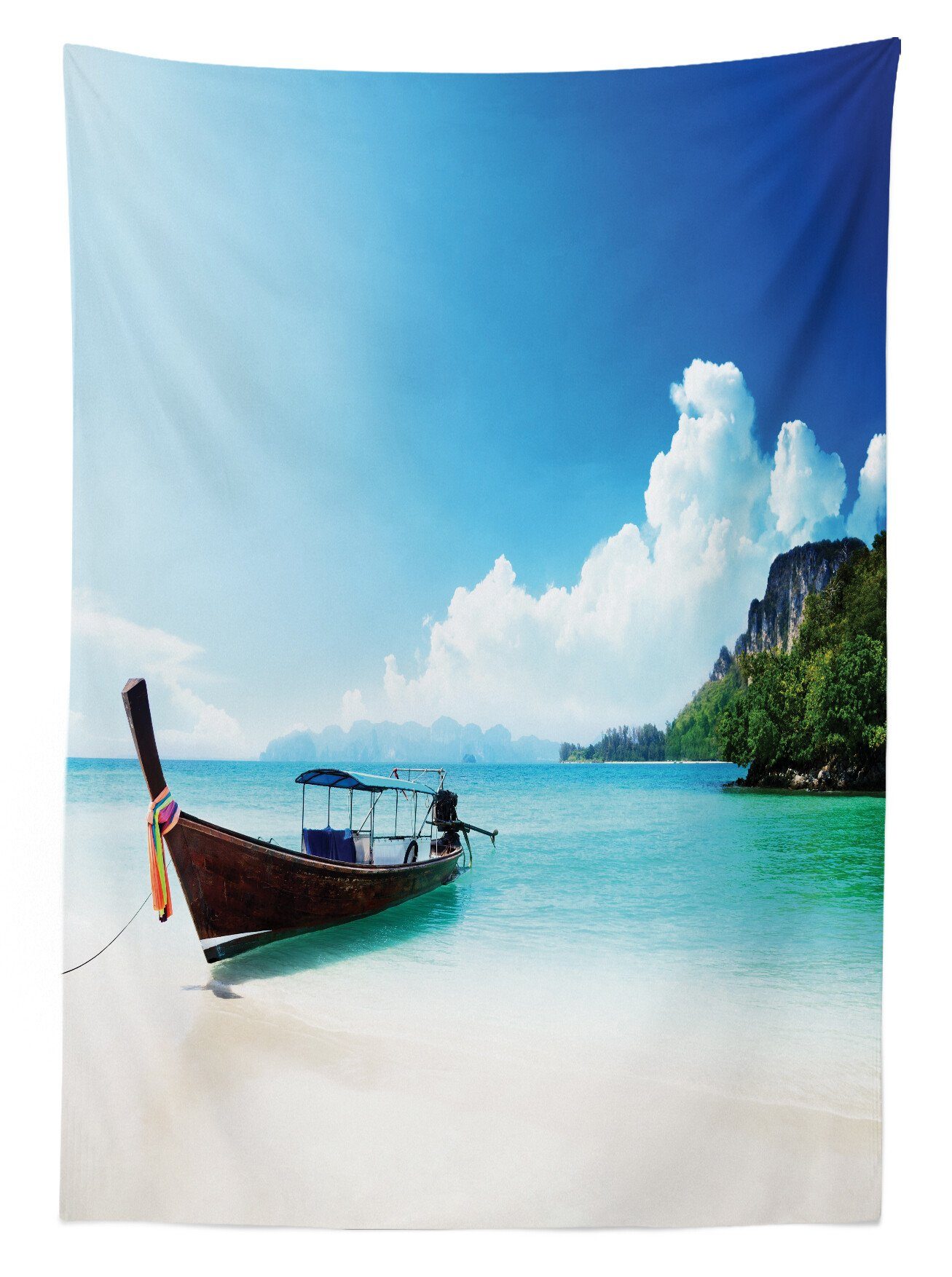 Für Boot Tischdecke geeignet Bereich Insel Abakuhaus Waschbar Klare Thai den Farbfest Außen Poda Küsten Farben,