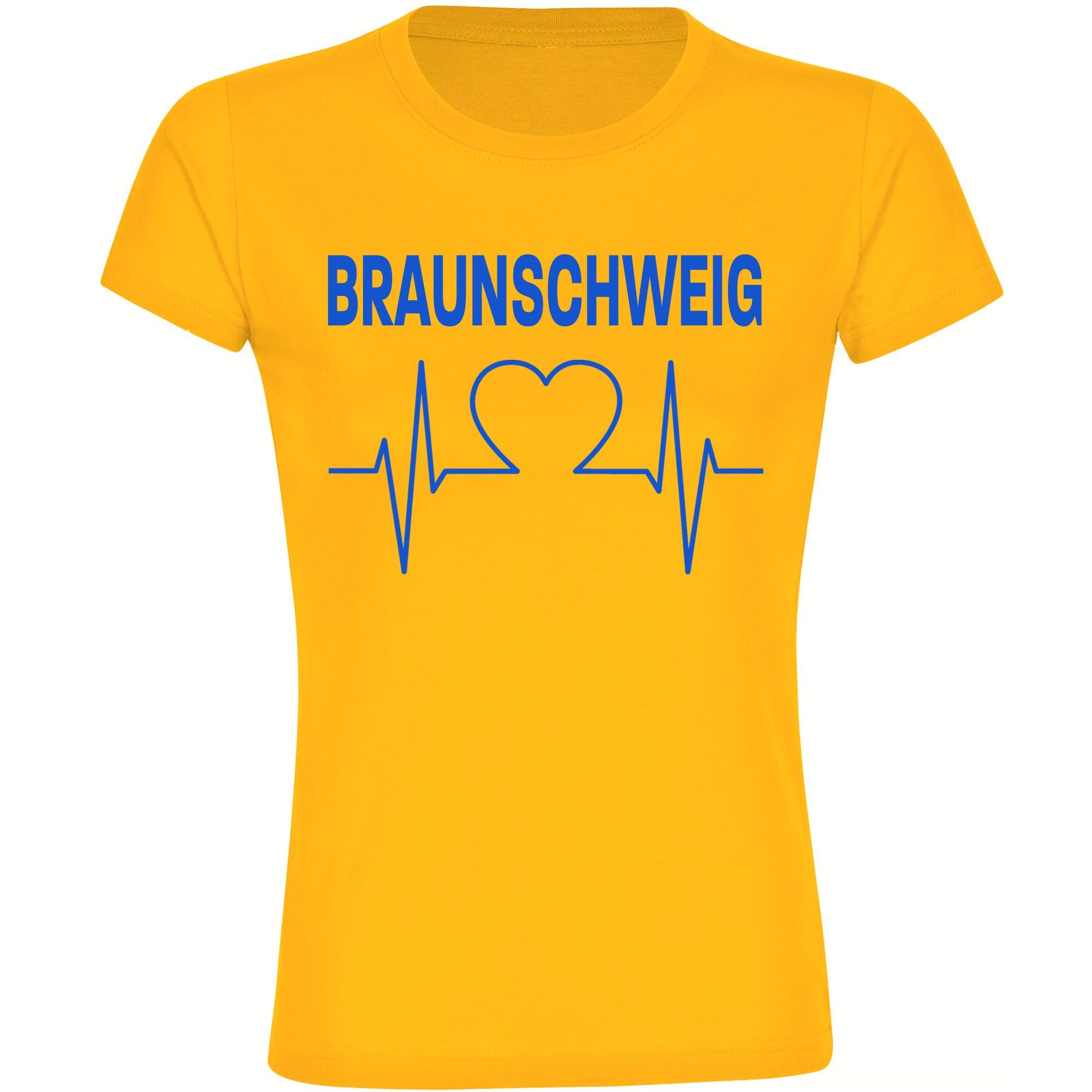 multifanshop T-Shirt Damen Braunschweig - Herzschlag - Frauen