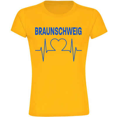 multifanshop T-Shirt Damen Braunschweig - Herzschlag - Frauen