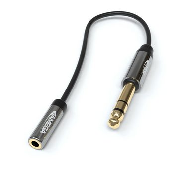 JAMEGA 0,1m Stereo Klinken Adapter 3,5mm Klinken Buchse auf 6,3mm Klinken Audio-Adapter