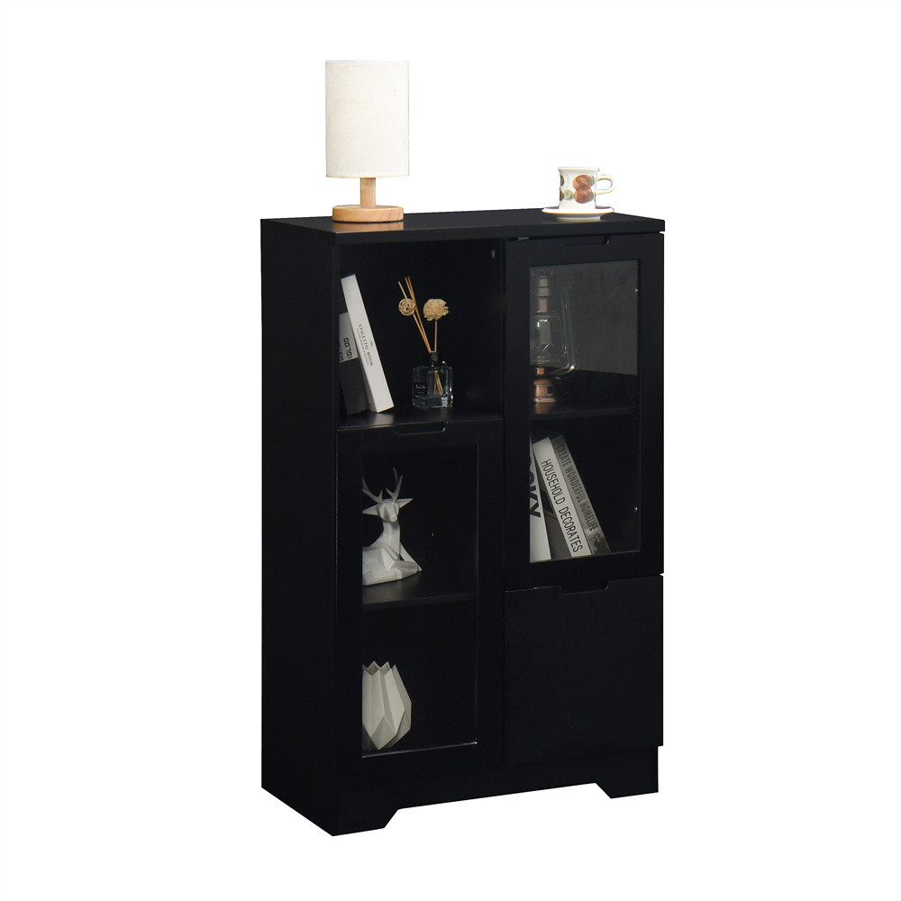 REDOM Wandhängeschrank Hängeschrank Glas-Wandregal, mit Schublade – Viel Stauraum, modernes griff­loses Design, bruchsicher 1-tlg.
