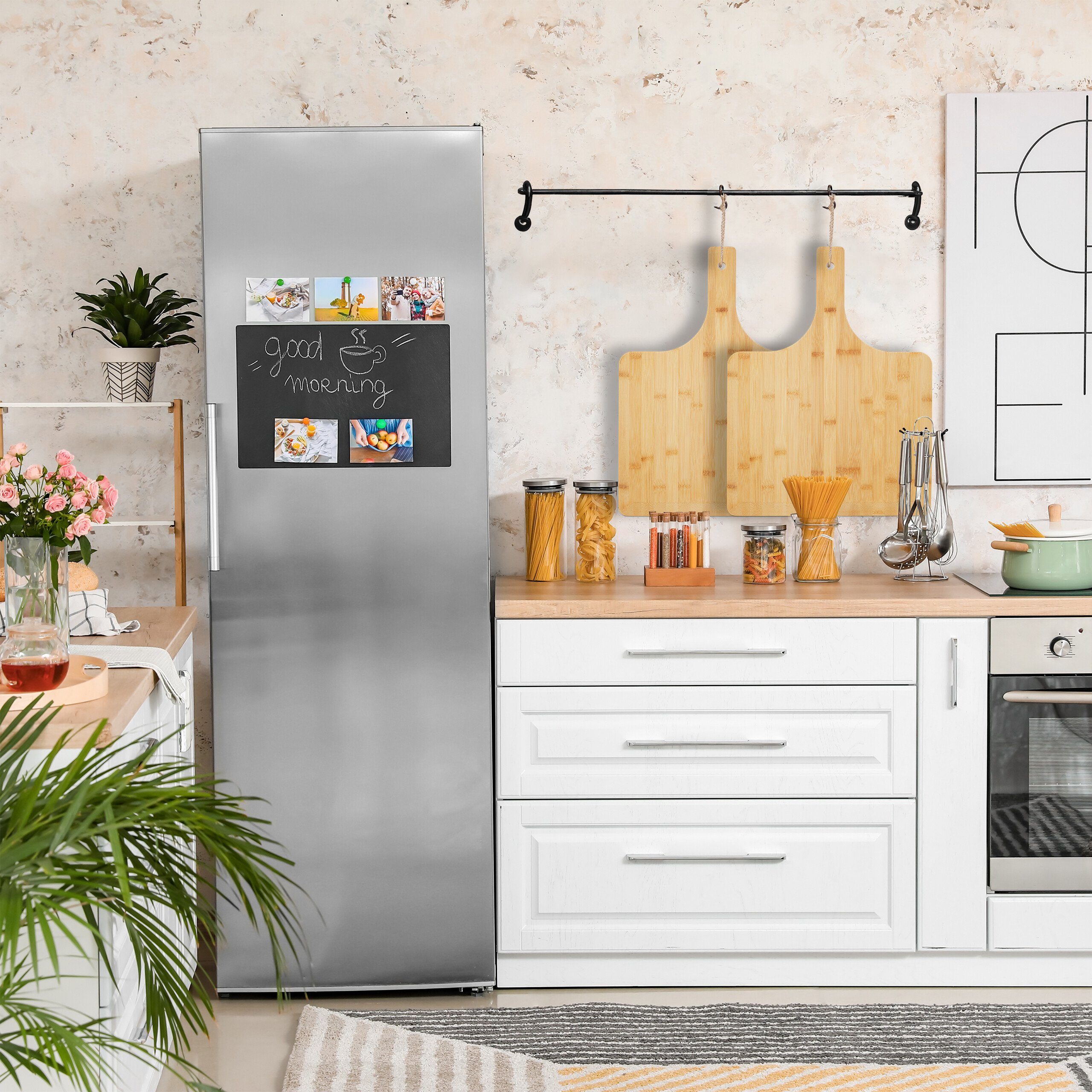 relaxdays Pizzaschieber XXL Bambus 2er Set