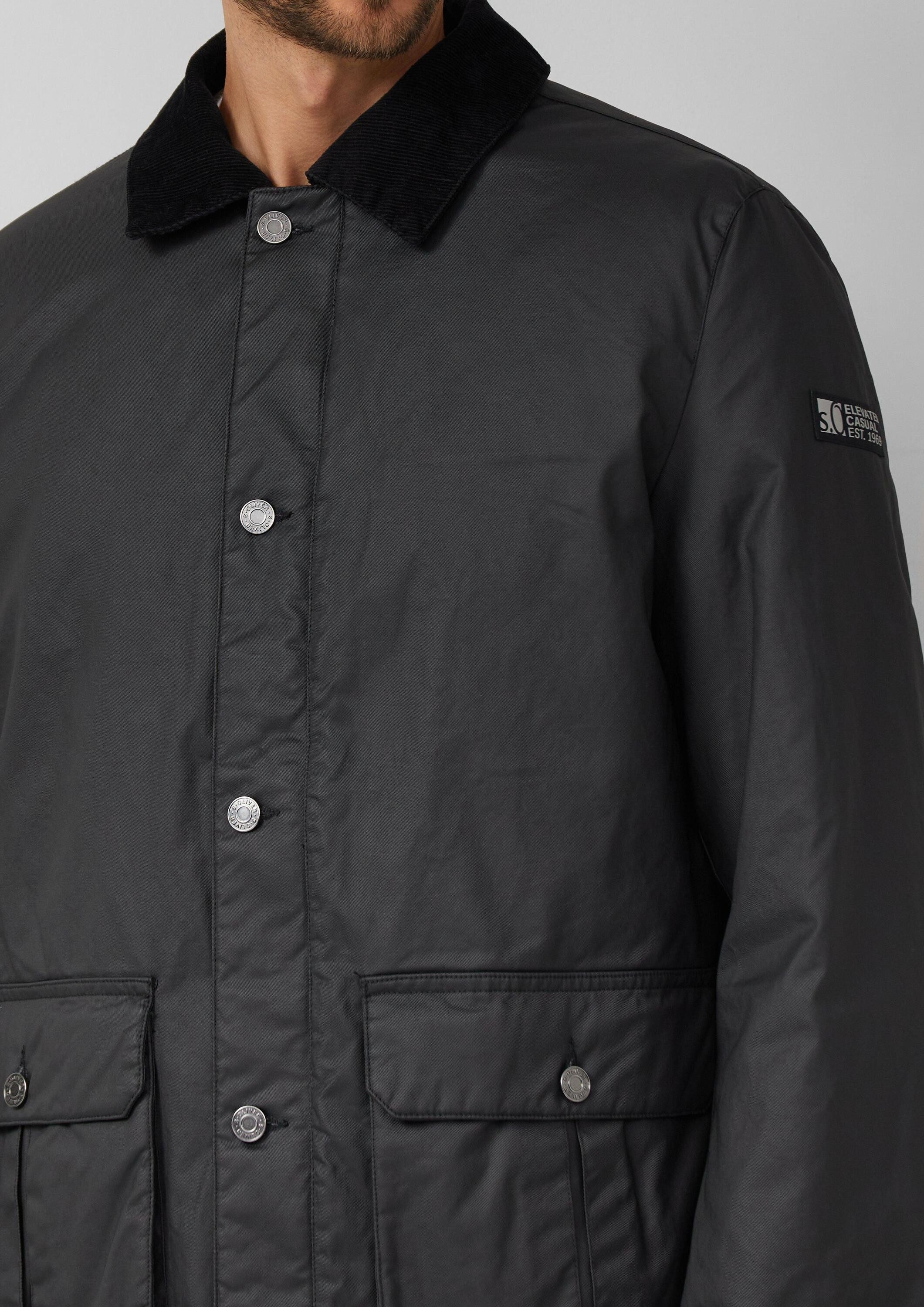 s.Oliver Funktionsjacke Outdoor-Jacke Beschichtete Jacke mit modischem Kordkragen