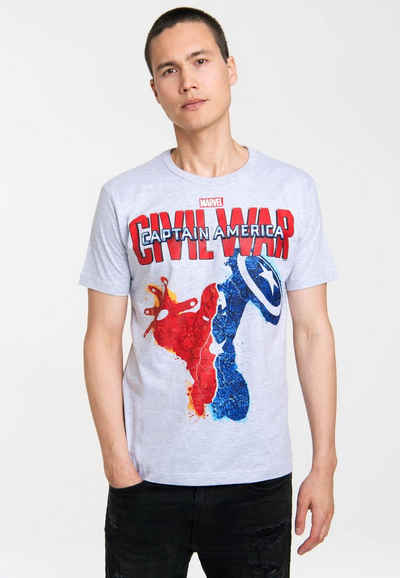 LOGOSHIRT T-Shirt Marvel - Captain America - Civil War mit großem Captain America-Frontprint