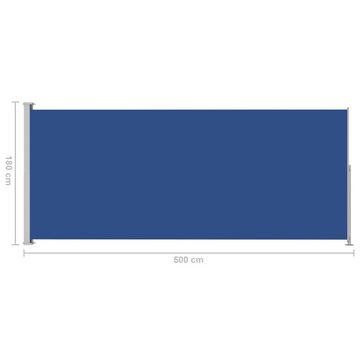 vidaXL Seitenmarkise Seitenmarkise Ausziehbar 180x500 cm Blau Windschutz Sonnenschutz Terra