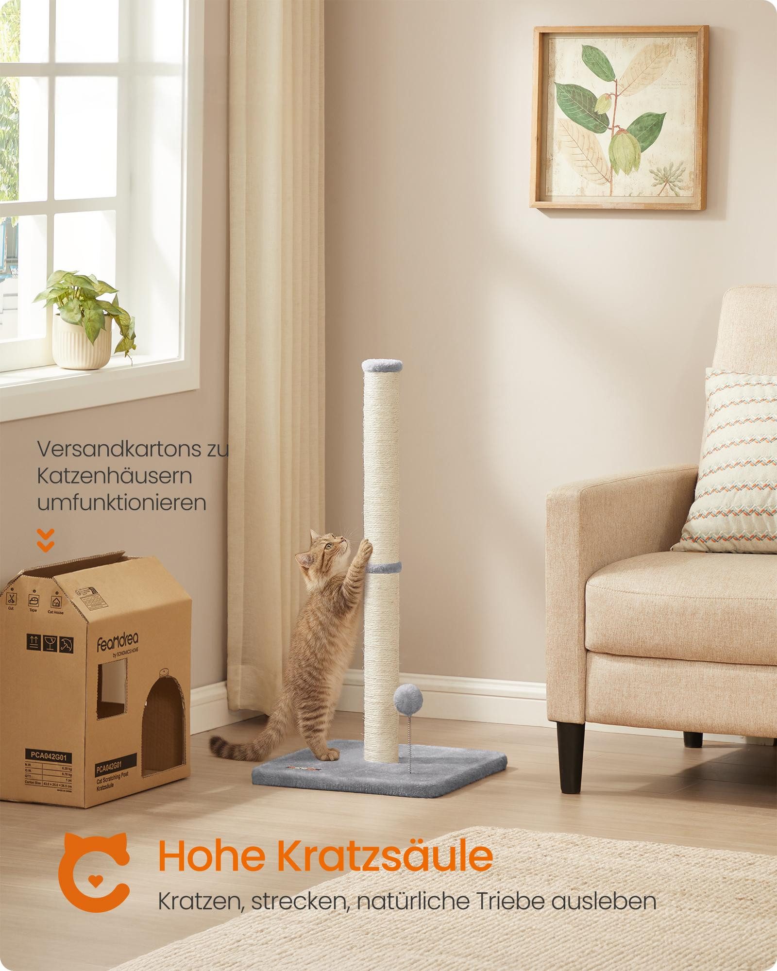 FEANDREA Kratzbaum L-XXL, Kratzsäule Kratzstamm für normale ausgewachsene Katzen