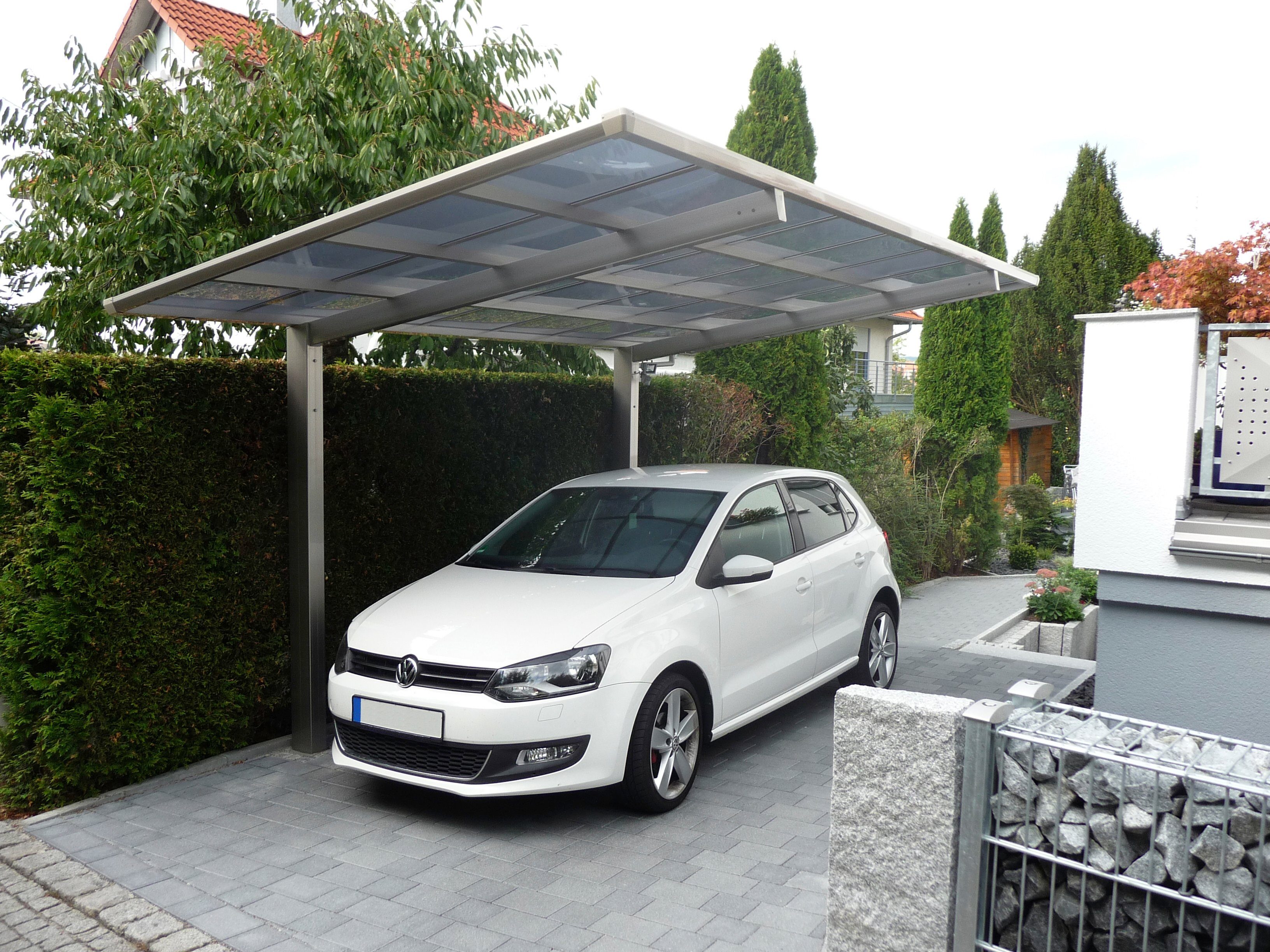 Ximax Einzelcarport Linea Typ 80 Sonderbreite XS-Edelstahl-Look, BxT:  243x495 cm, 240 cm Einfahrtshöhe, Aluminium