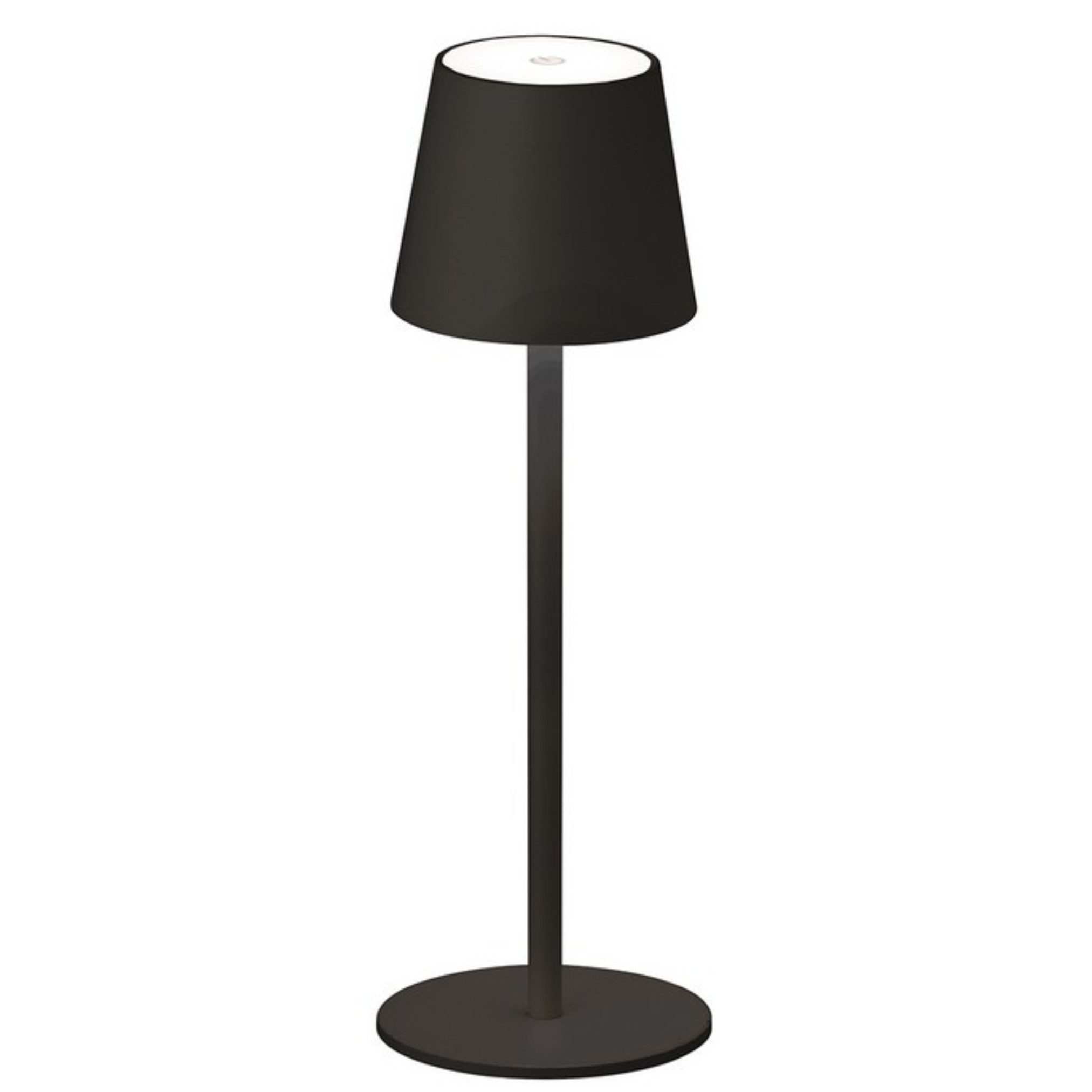 Lichthandel Hoch USB-Tischleuchte Akku Tischlampe stufenlos dimmbar 2,5W 270lm ca. 8 Std Leuchtdauer, Metall Innenleuchte sandweiß / sandschwarz 38,00 cm x 12,00cm