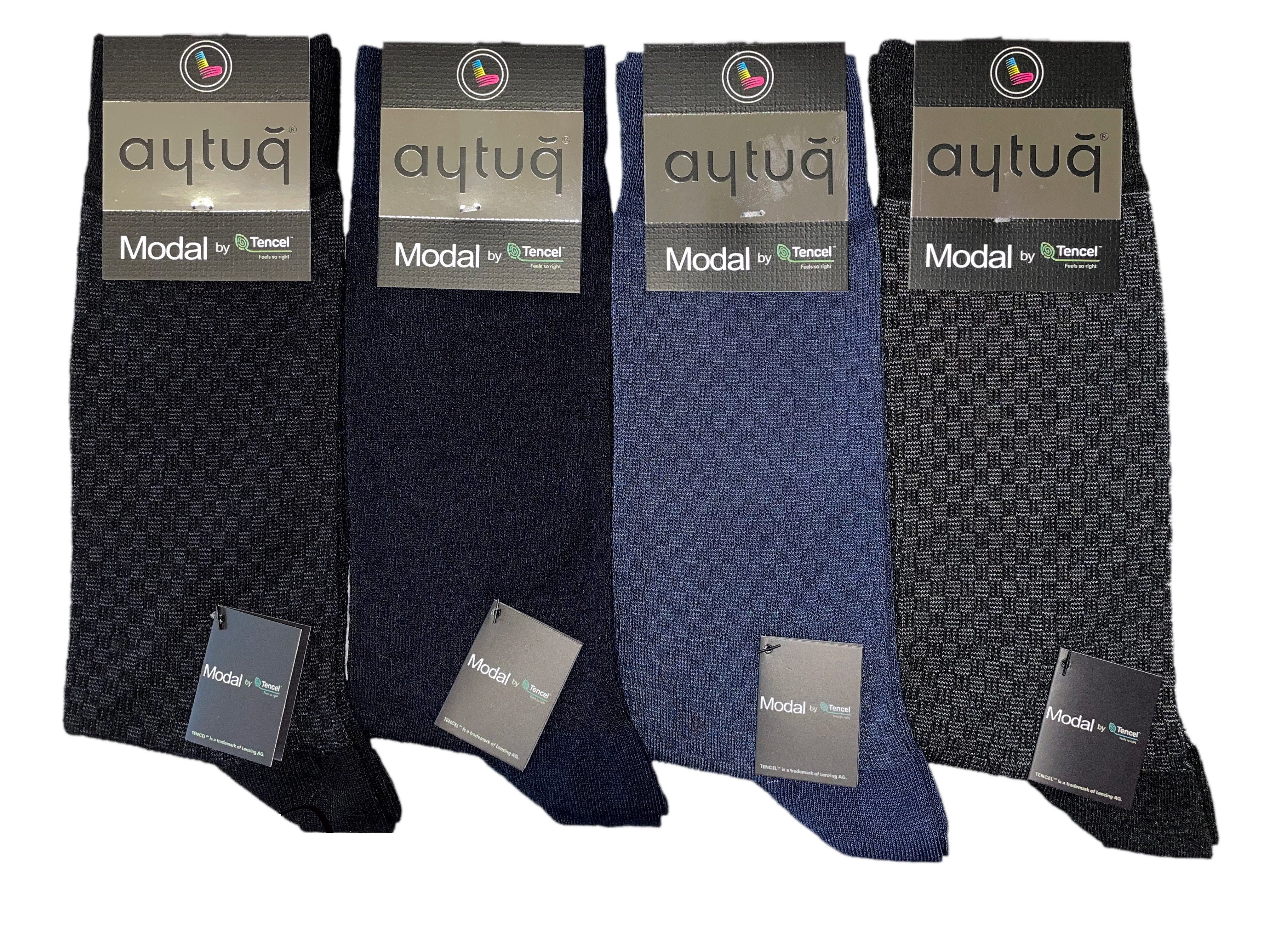 Businesssocken 4 Paar Herren-Business-Socken aus Modal – Ohne Naht, Größe 41–45