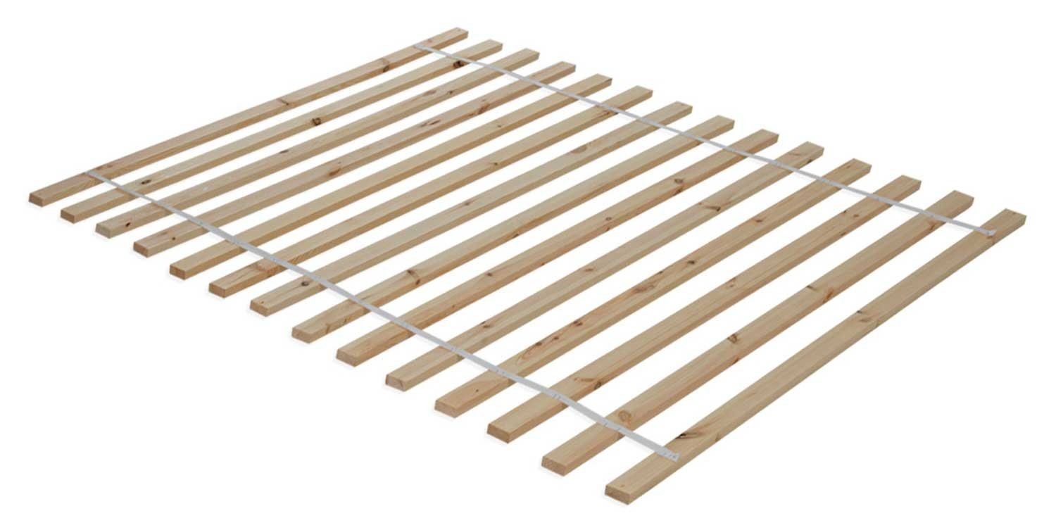 Rollrost, 140 x 200 cm, Fichten- und Kieferlatten, Home4You, mit Textilband, rollbar