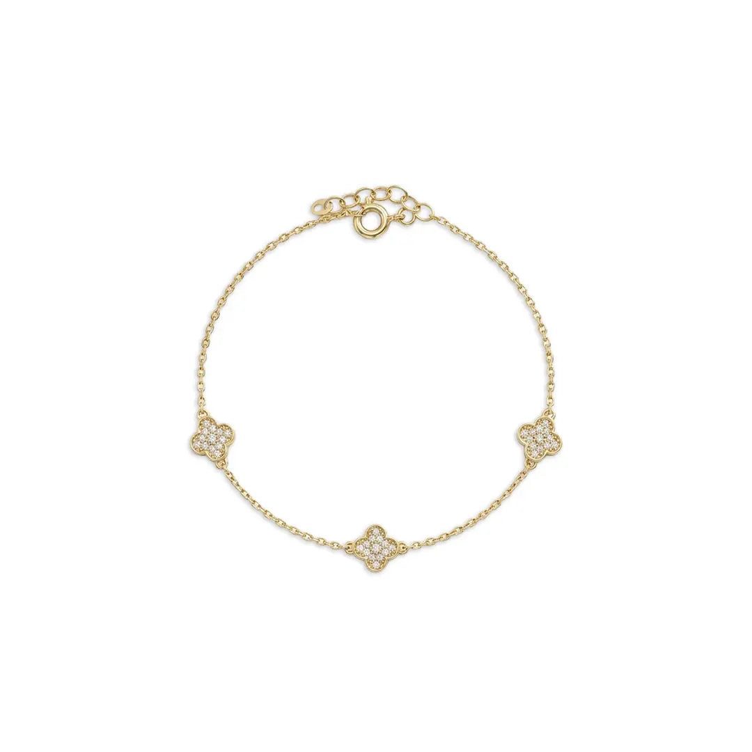 Suzan Gold Goldarmband Suzan Gold® 375 Echtgold Armband Damen mit drei filigranen Clover