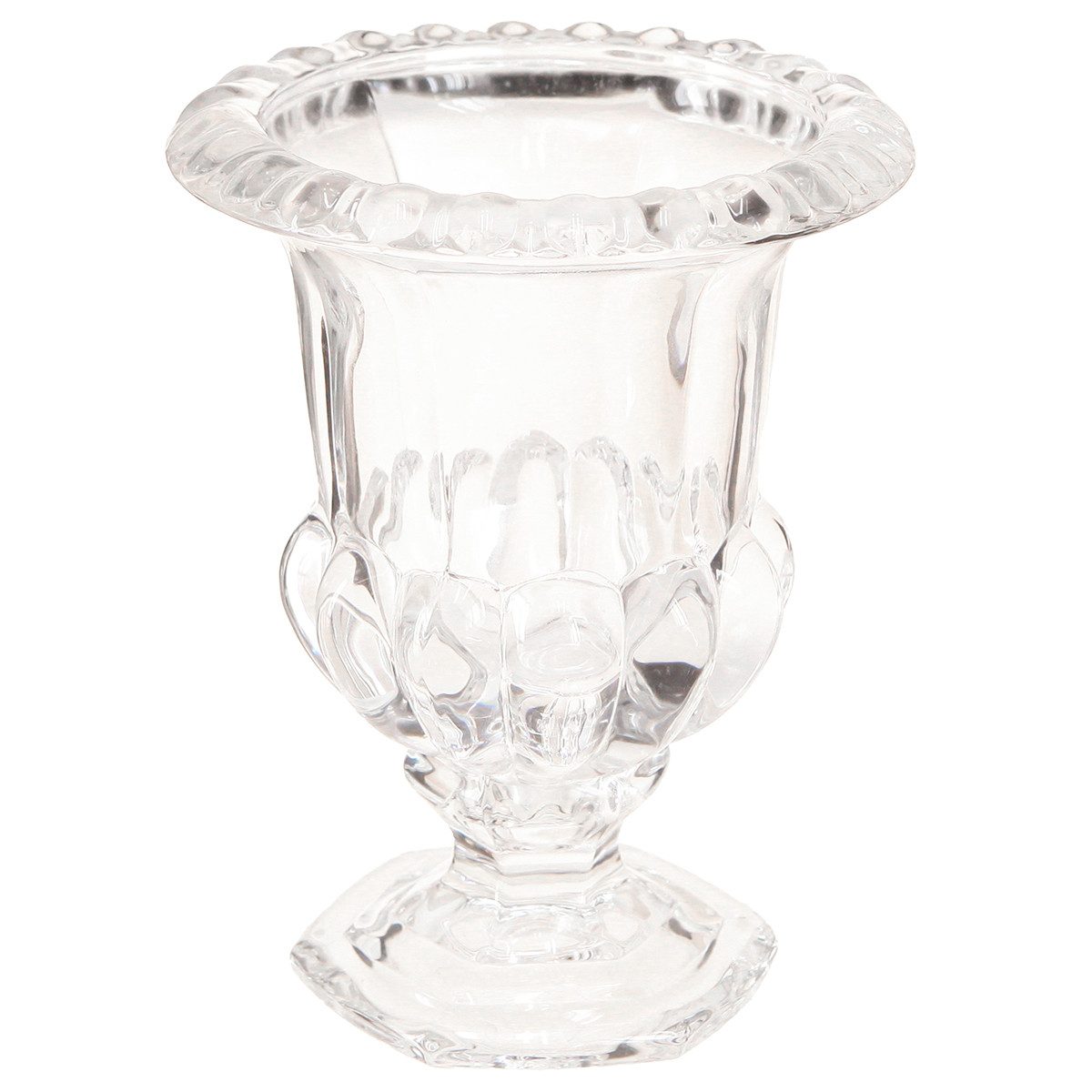 Tischvase Glasvase Retro 14cm Ø11cm Vintage Dekoration Klar Vase mit Fuß