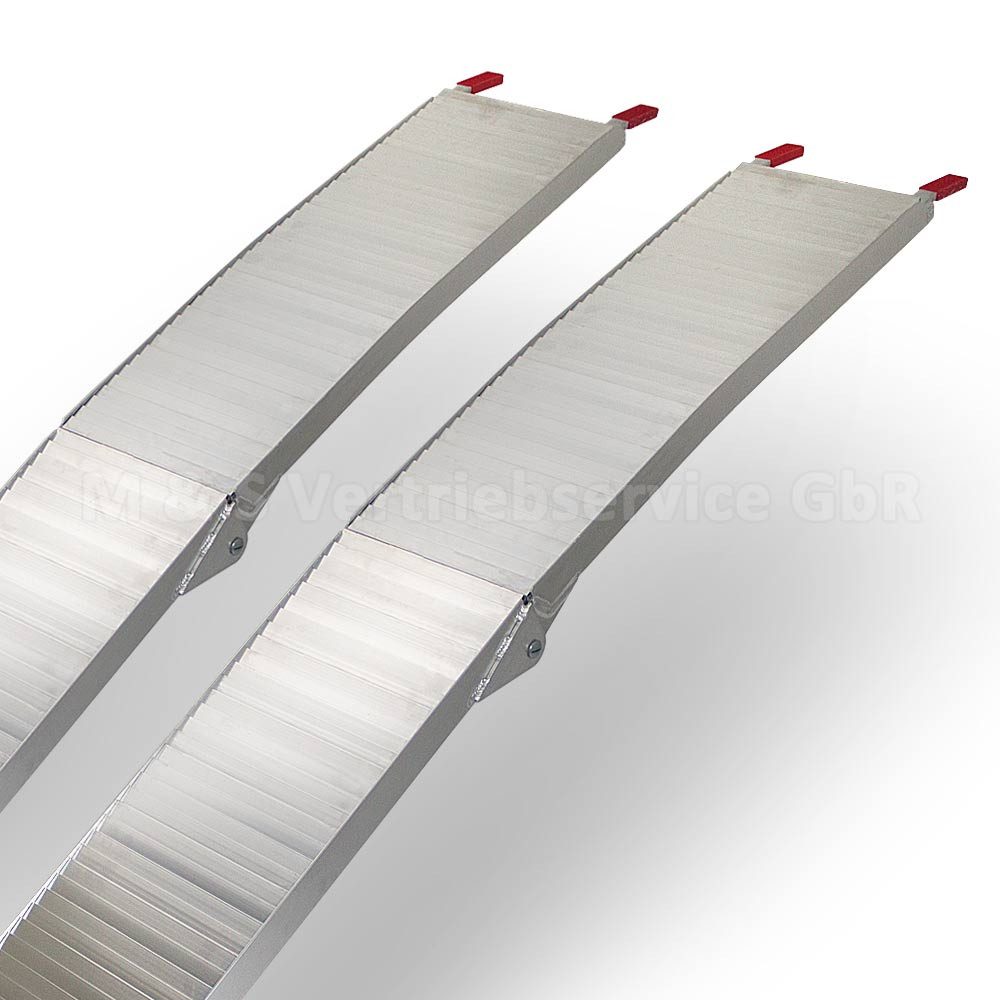 Bituxx Auffahrrampe Aluminium geschlossen für Mototrad bis 340kg (2er Set, 2-St., 2 Rampen, Befestigungsgurt, MS-14555), 205cm, belastbar bis 340kg, zusammenklappbar