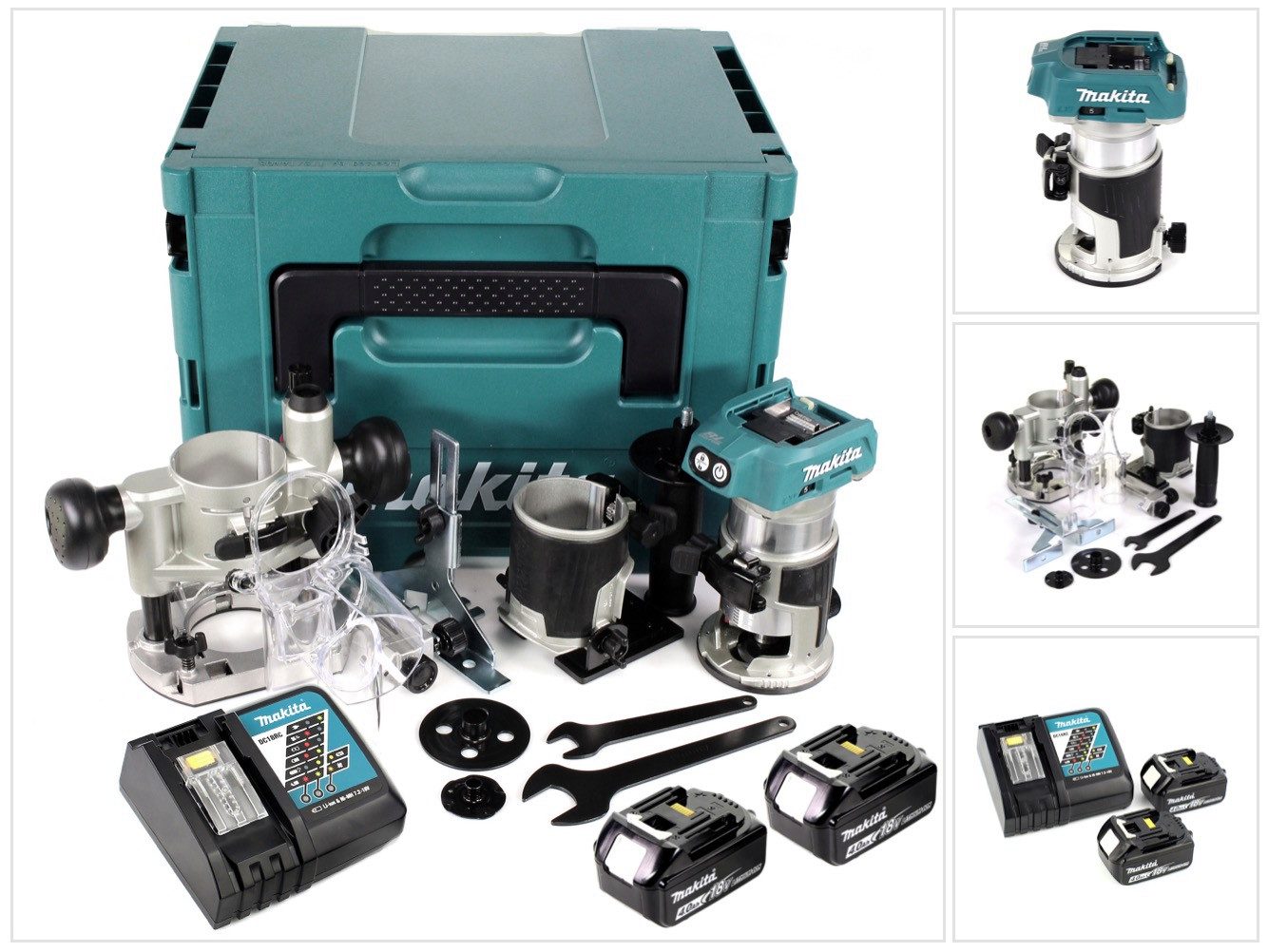 Makita Akku-Multifunktionsfräse DRT 50 RMJ X2 18 V Li-Ion Akku Brushless Multifunktionsfräse