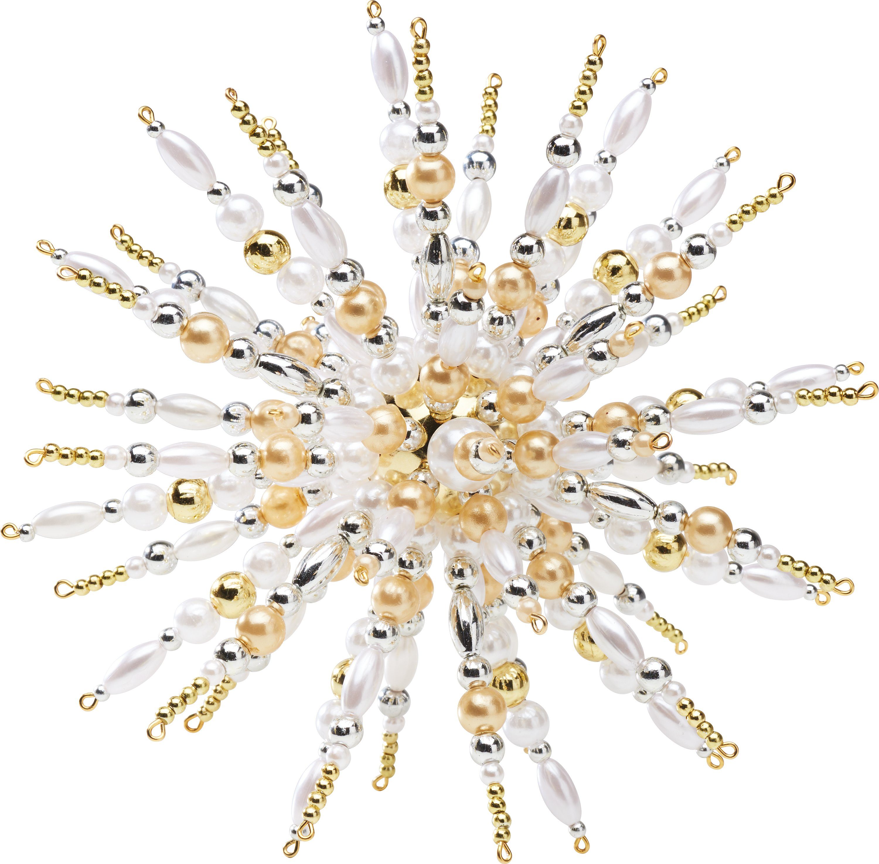 Zauberperle Bastelperlen Perlenstern-Komplettset Pearlized Gold, Ø 15 cm