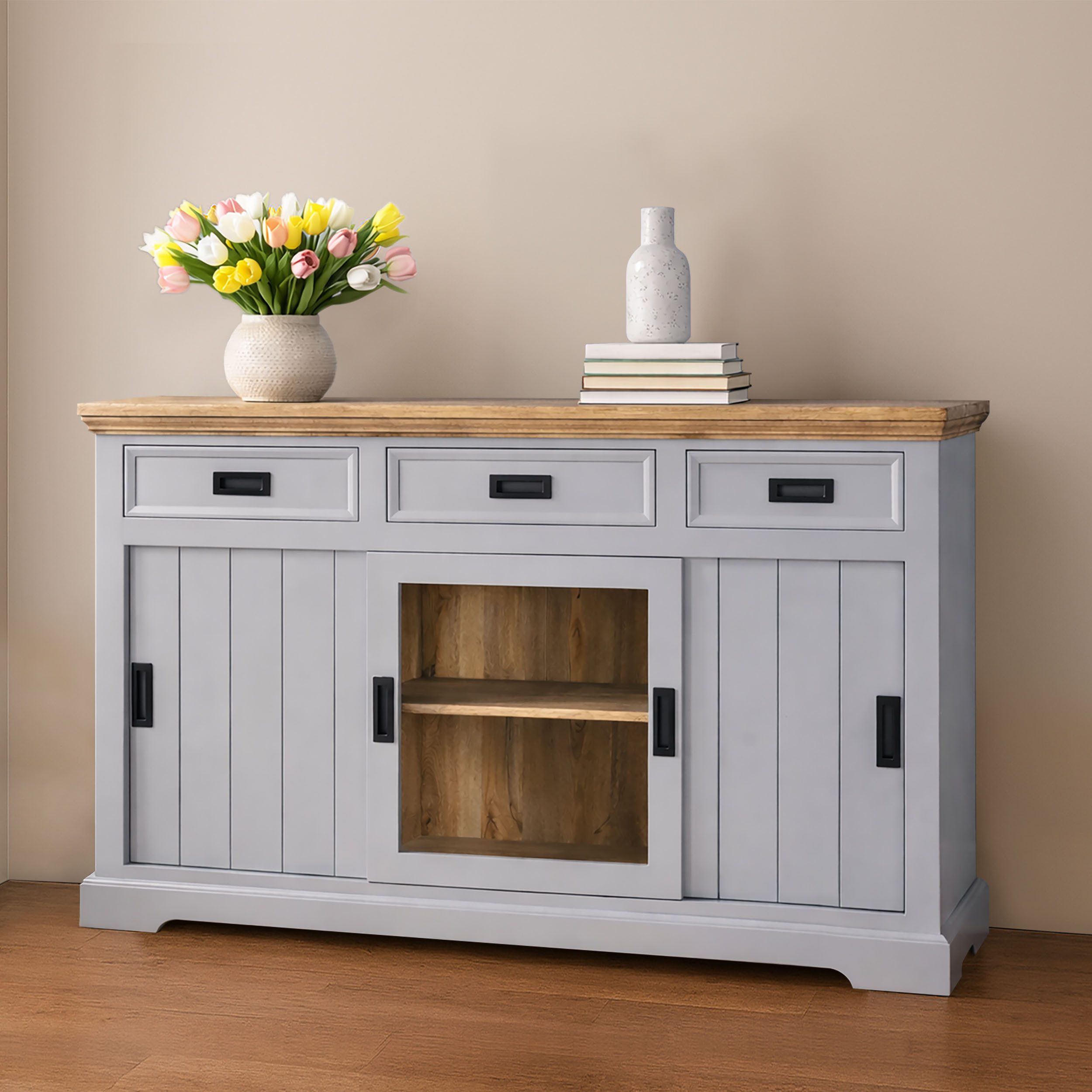 OTTO home Sideboard Alpinist Kommode Breite/Tiefe/Höhe 160/40/90 cm, mit 3 Schiebetüren, handgefertigt, Unikat-Möbel, Breite 160 cm