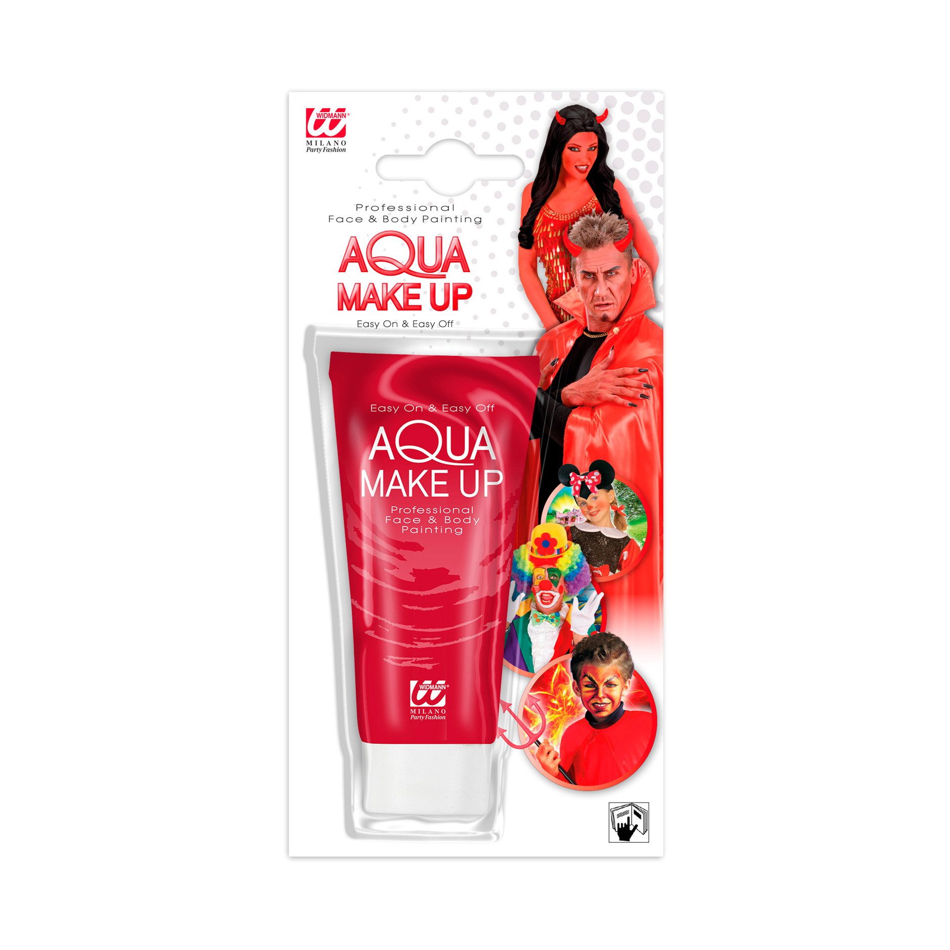 Theaterschminke Aqua Make-up - Tube 30 ml, Rot