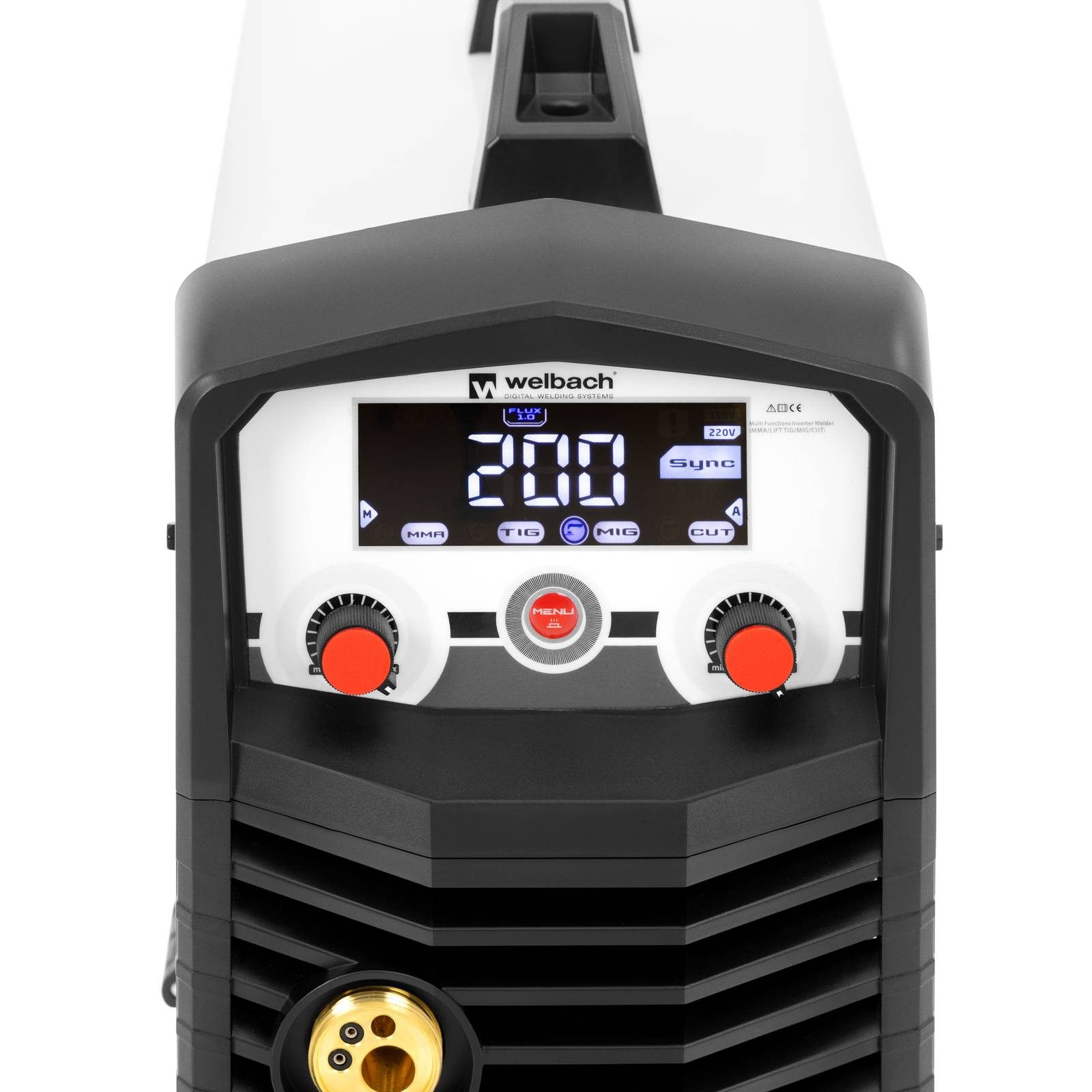 Welbach Elektroschweißgerät Kombi-Schweißgerät MIG/MAG WIG Liftarc MMA 200A CUT 50A IGBT Hot Start