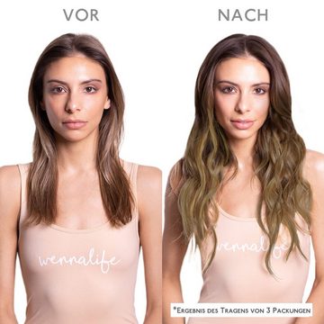 Wennalife Echthaar-Extension Tape-in-Haarverlängerung, 20 Stück Schokoladenbraun bis Karamellblond