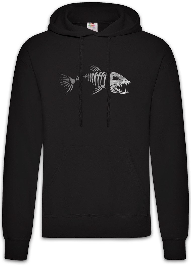 Urban Backwoods Hoodie Fish Skeleton Herren Hoodie Skelett Fischskelett Fisch Fischen Angeln (1-tlg) Angel Angler Fluss See