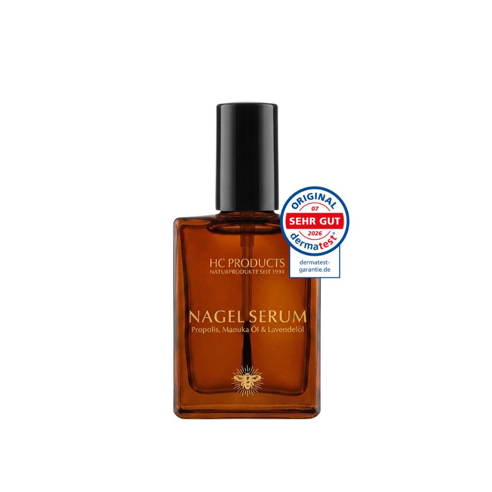 HC PRODUCTS Nagelpflegeserum Propolis Nagelserum mit Manuka, Lavendel & Kamille, Unterstützende Nagelpflege bei rissigen Nägeln & Nagelpilz mit Pinsel