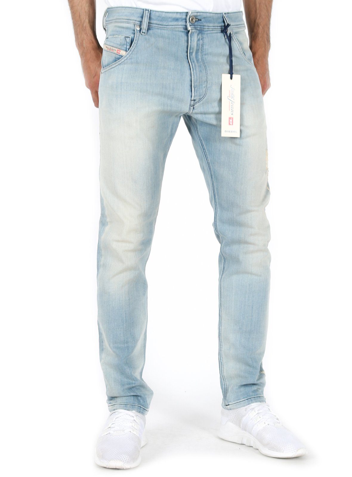 Diesel Tapered-fit-Jeans Diesel Herren Regular Tapered Fit Jogg Jeans  Stretch Hose Hell Krooley-T 087AB
