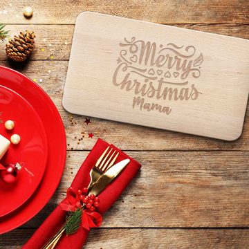GRAVURZEILE Schneidebrett Frühstücksbrettchen aus Holz mit Gravur - Merry Christmas Mama, Weihnachtsdeko - Geschenke für Kinder Jungen und Mädchen, Zu Weihnachten als Geschenk zum Wichteln und Nikolaus