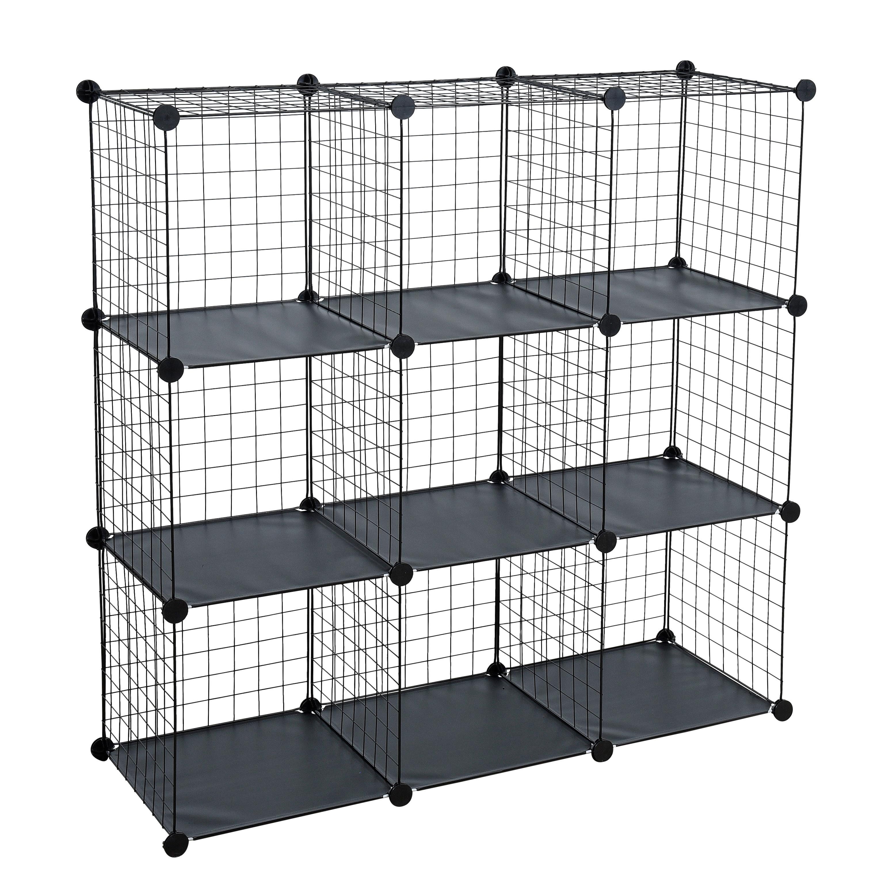 ESTEXO Regal system Steckregal Schwarz DIY 9 Fächer Metall Würfelregal Stufenrega