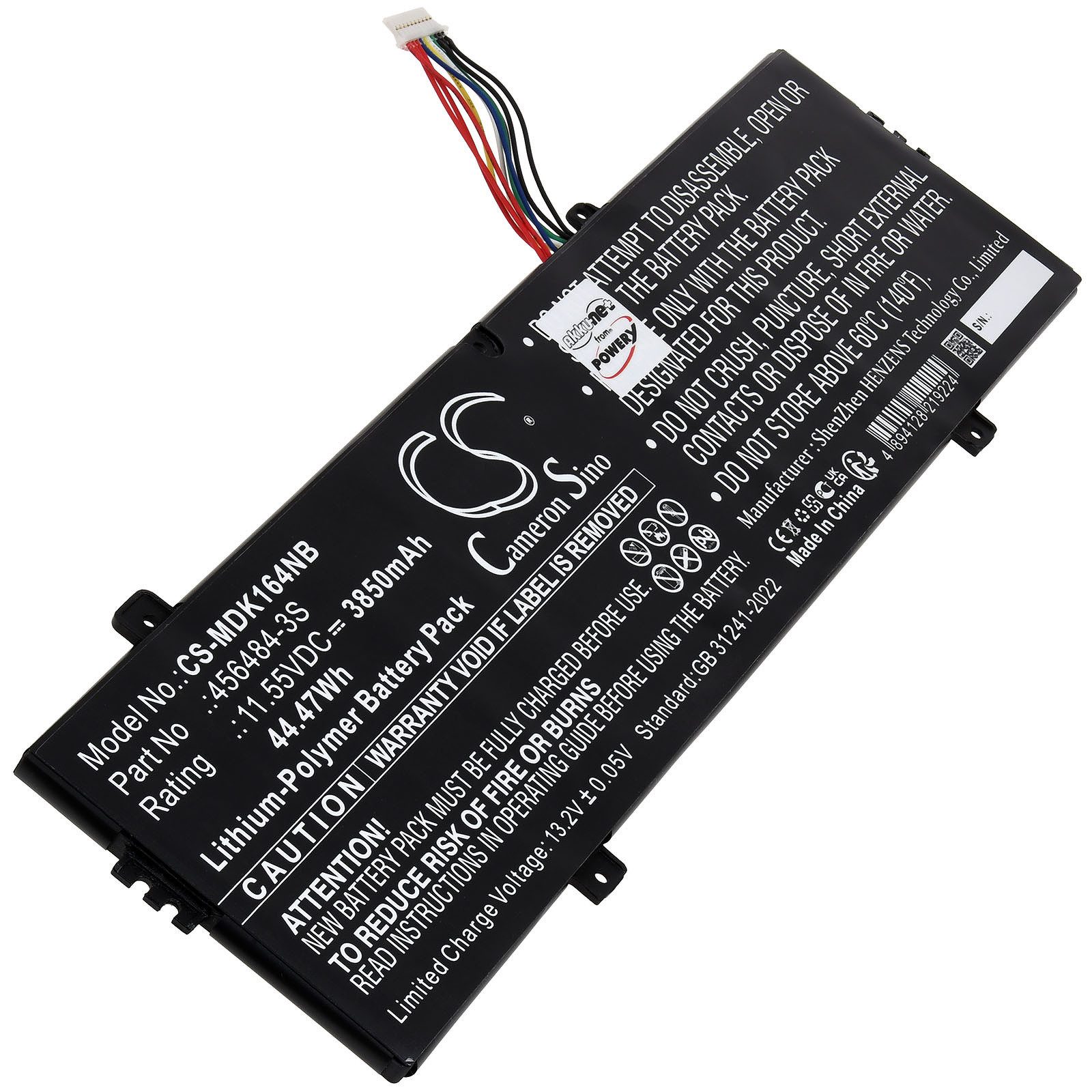 Powery Akku für Medion Akoya E15309 NS15AL Laptop-Akku 3850 mAh (11.55 V)