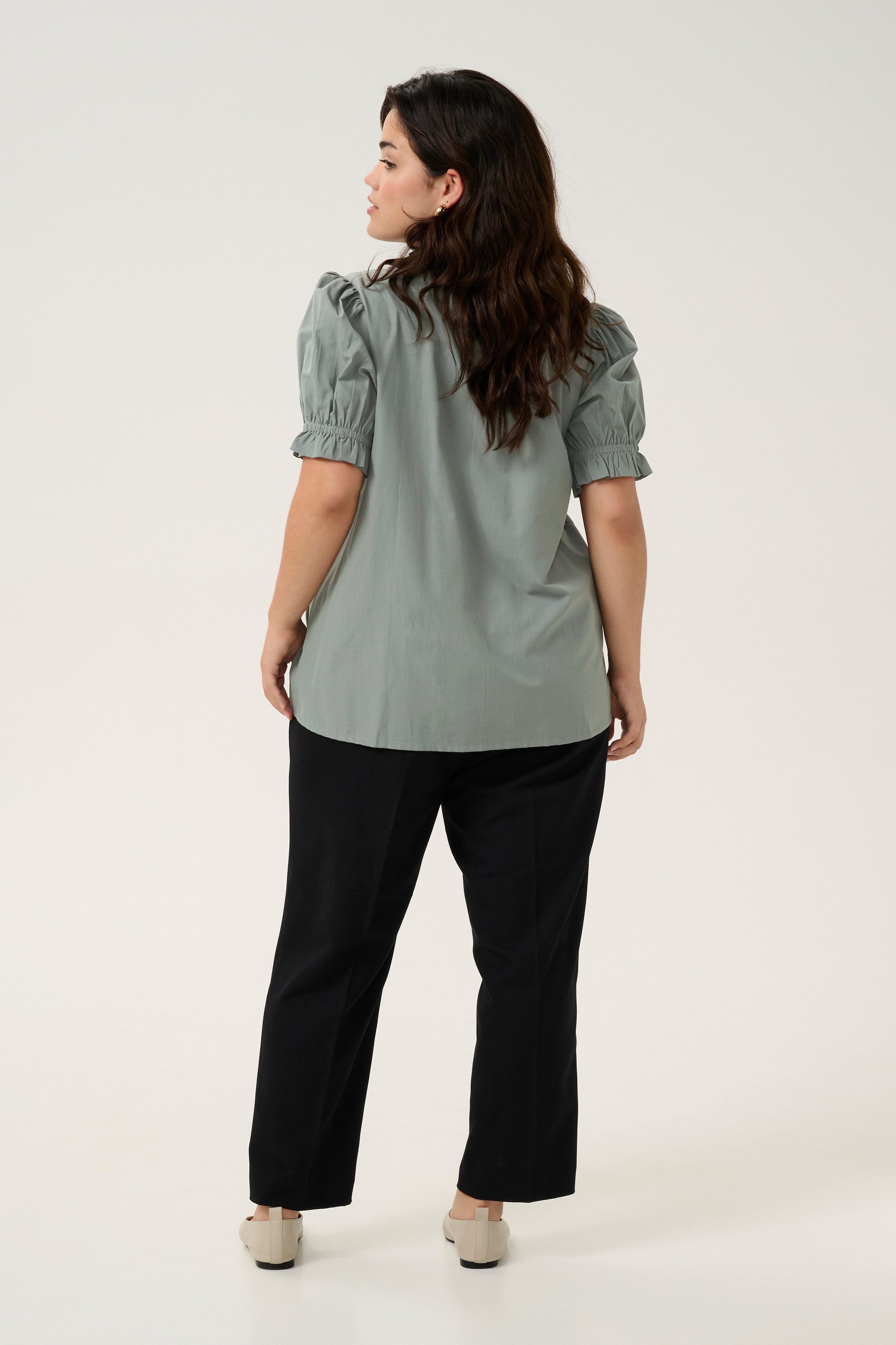 KAFFE Curve Kurzarmbluse Kurzarm-Bluse KCmai Große günstig online kaufen