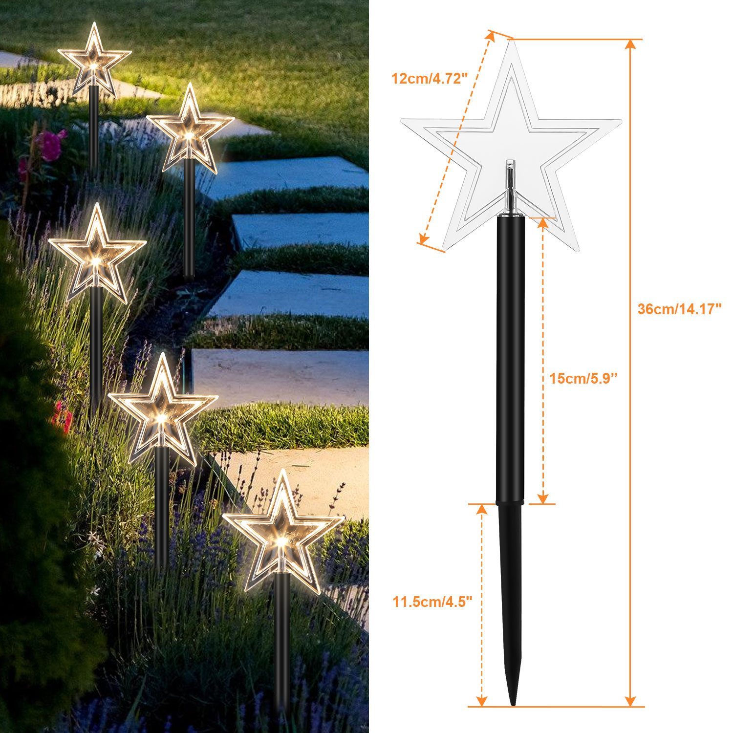 Clanmacy LED Gartenleuchte LED Gartenleuchte Spiessleuchte mit 5 Sternen,We günstig online kaufen