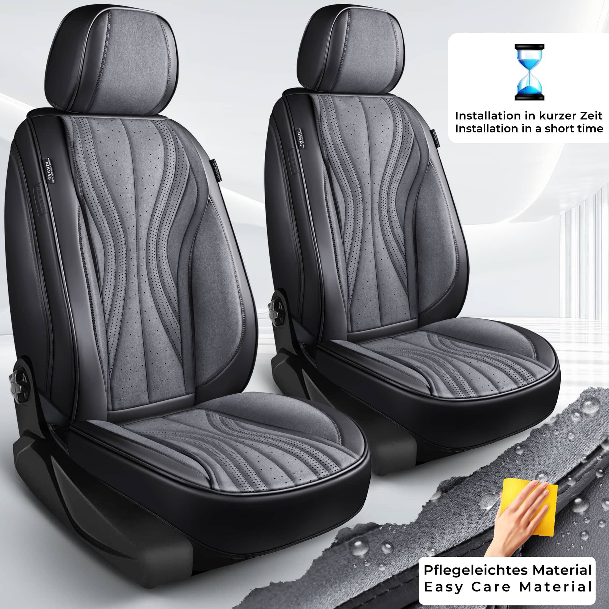 BREMER SITZBEZÜGE Autositzbezug für Kia XCeed Bj ab 2019 (M1), Set, Schonbezüge Sitzbezüge Fahrer und Beifahrer, in Schwarz/Grau