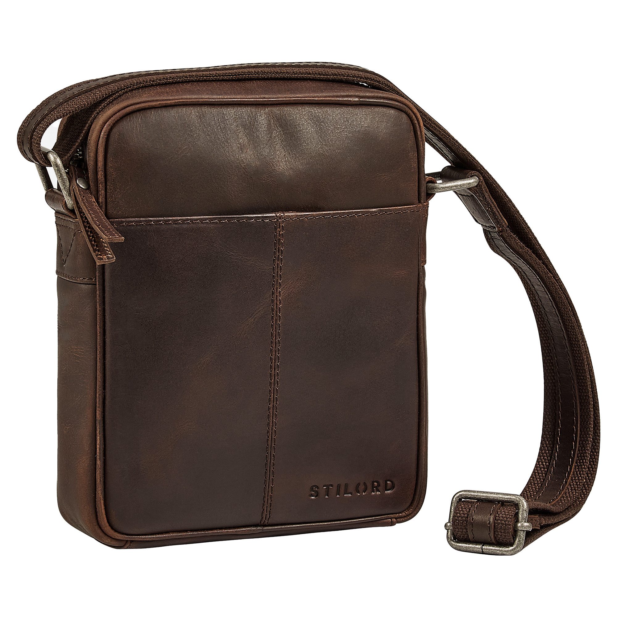 STILORD Schultertasche "Nilo" Elegante Umhängetasche Herren Klein Leder für Tablet 8,3 Zoll